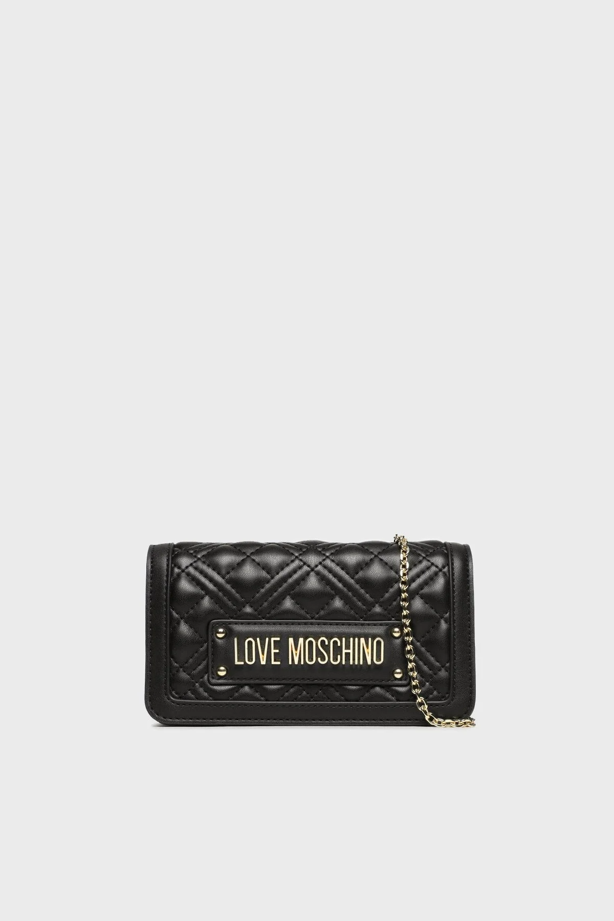 Love Moschino Çıkarılabilir Zincirli Çapraz Askılı Kapitone Mini Bayan Çanta JC5681PP1HLA0000 SİYAH - 1