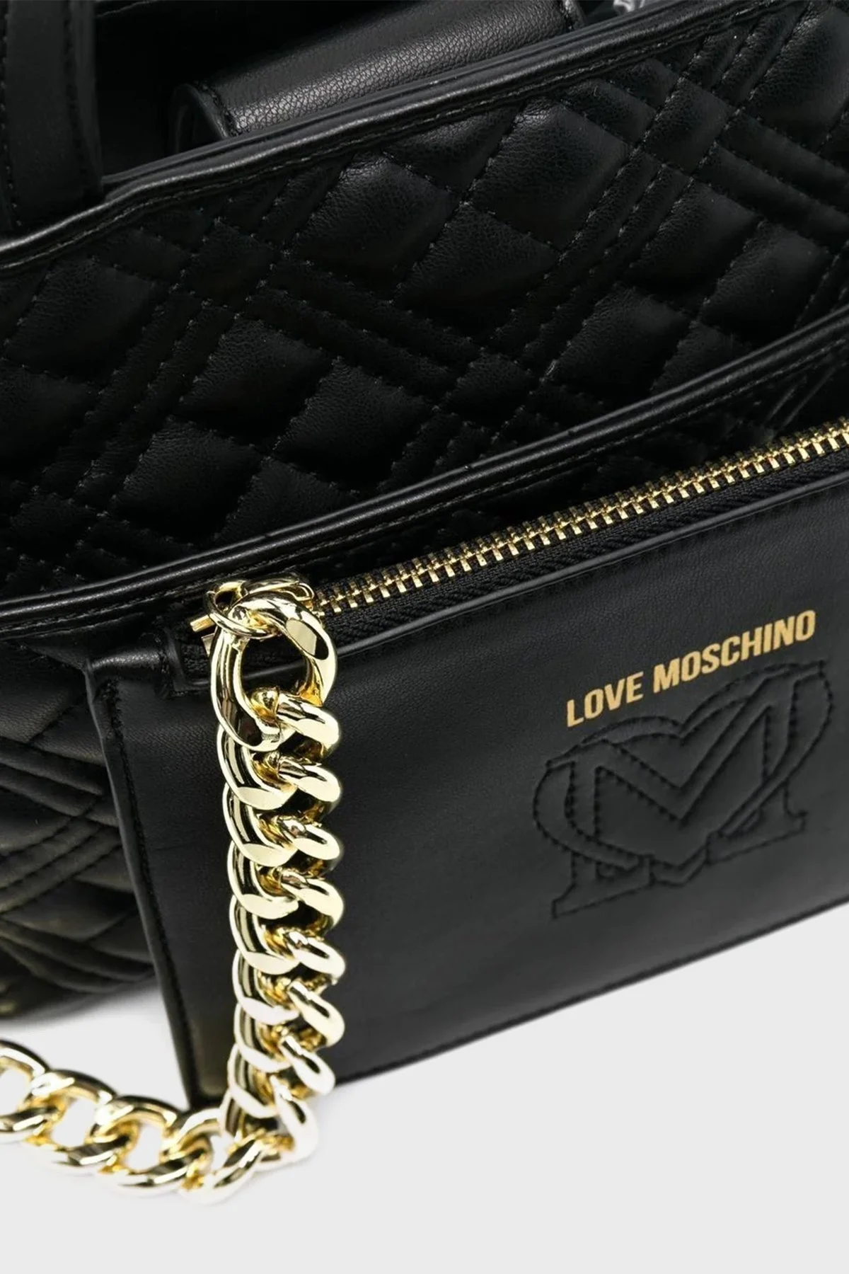 Love Moschino Cüzdan Detaylı Zincir Askılı Kapitone Bayan Çanta JC4020PP1GLA0000 SİYAH - 3