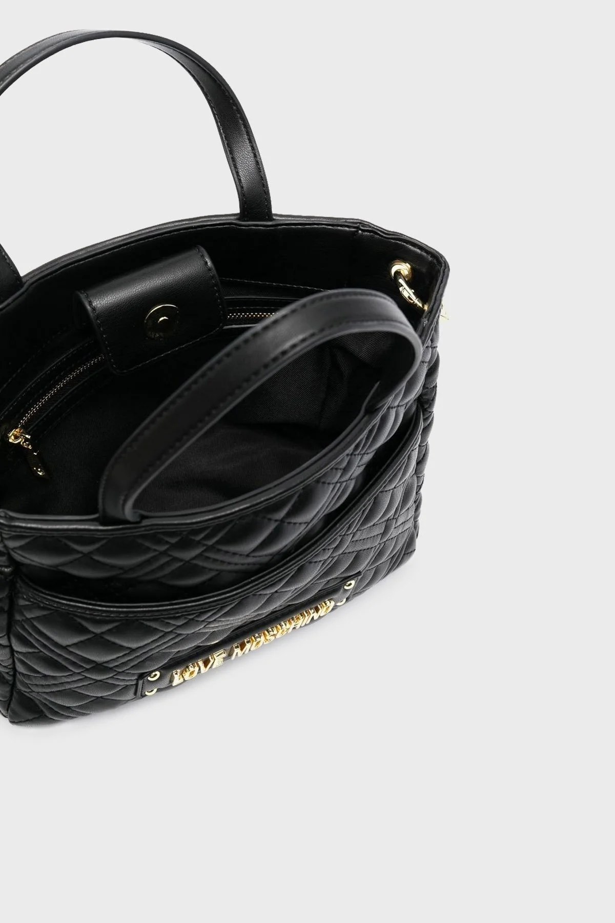 Love Moschino Cüzdan Detaylı Zincir Askılı Kapitone Bayan Çanta JC4020PP1GLA0000 SİYAH - 4