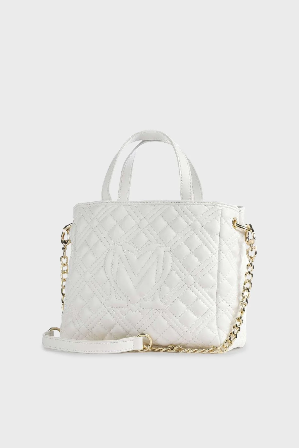 Love Moschino Cüzdan Detaylı Zincir Askılı Kapitone Bayan Çanta JC4020PP1GLA0120 BEYAZ - 3