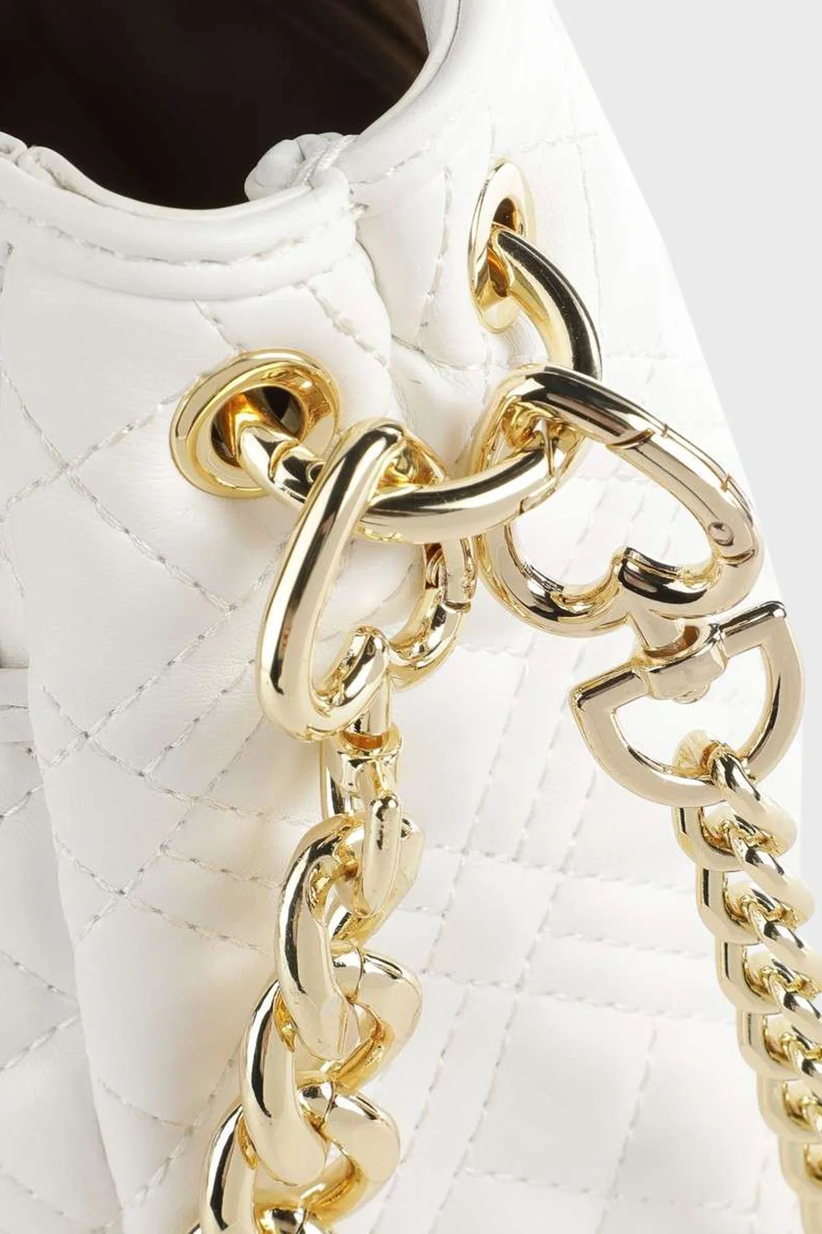 Love Moschino Cüzdan Detaylı Zincir Askılı Kapitone Bayan Çanta JC4020PP1GLA0120 BEYAZ - 4