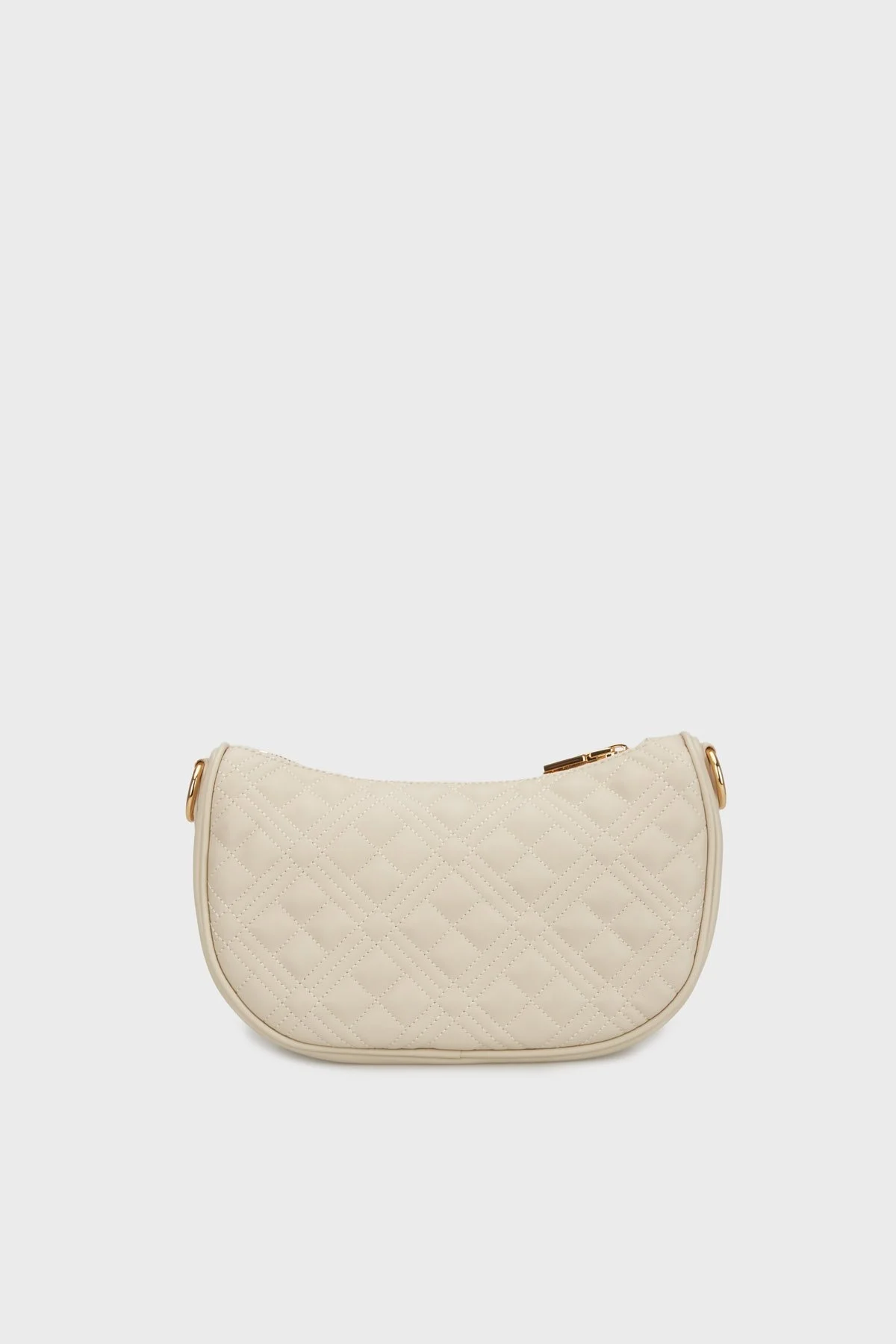 Love Moschino Deri Karışımlı Kapitoneli Çıkarılabilir Askılı Bayan Çanta JC4301PP0MK1211A BEJ - 6