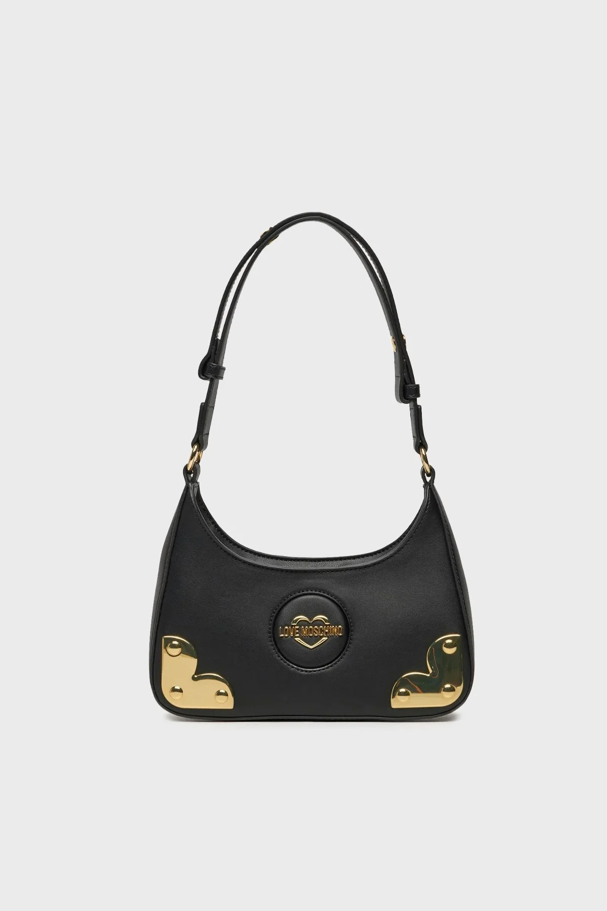 Love Moschino Deri Logolu Ayarlanabilir Askılı Bayan Çanta JC4215PP1ILR0000 SİYAH - 1