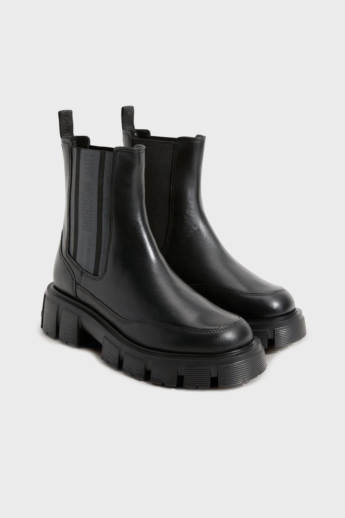 Love Moschino Deri Logolu Kalın Tabanlı Bayan Bot JA24075G0NIA0000 SİYAH - 2