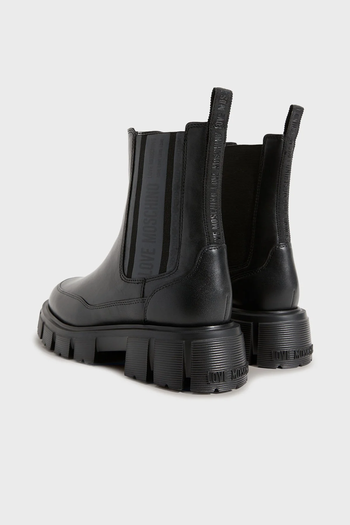 Love Moschino Deri Logolu Kalın Tabanlı Bayan Bot JA24075G0NIA0000 SİYAH - 4