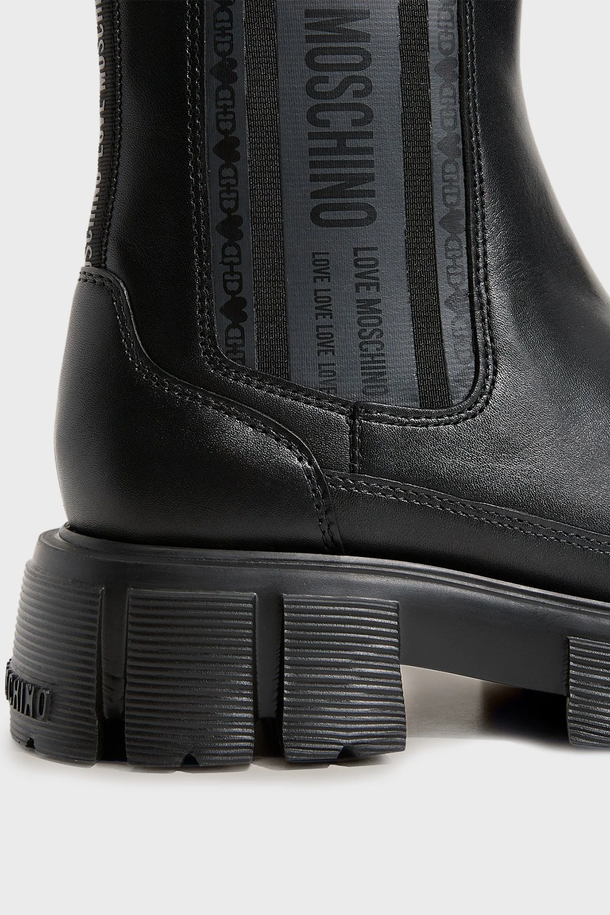 Love Moschino Deri Logolu Kalın Tabanlı Bayan Bot JA24075G0NIA0000 SİYAH - 5
