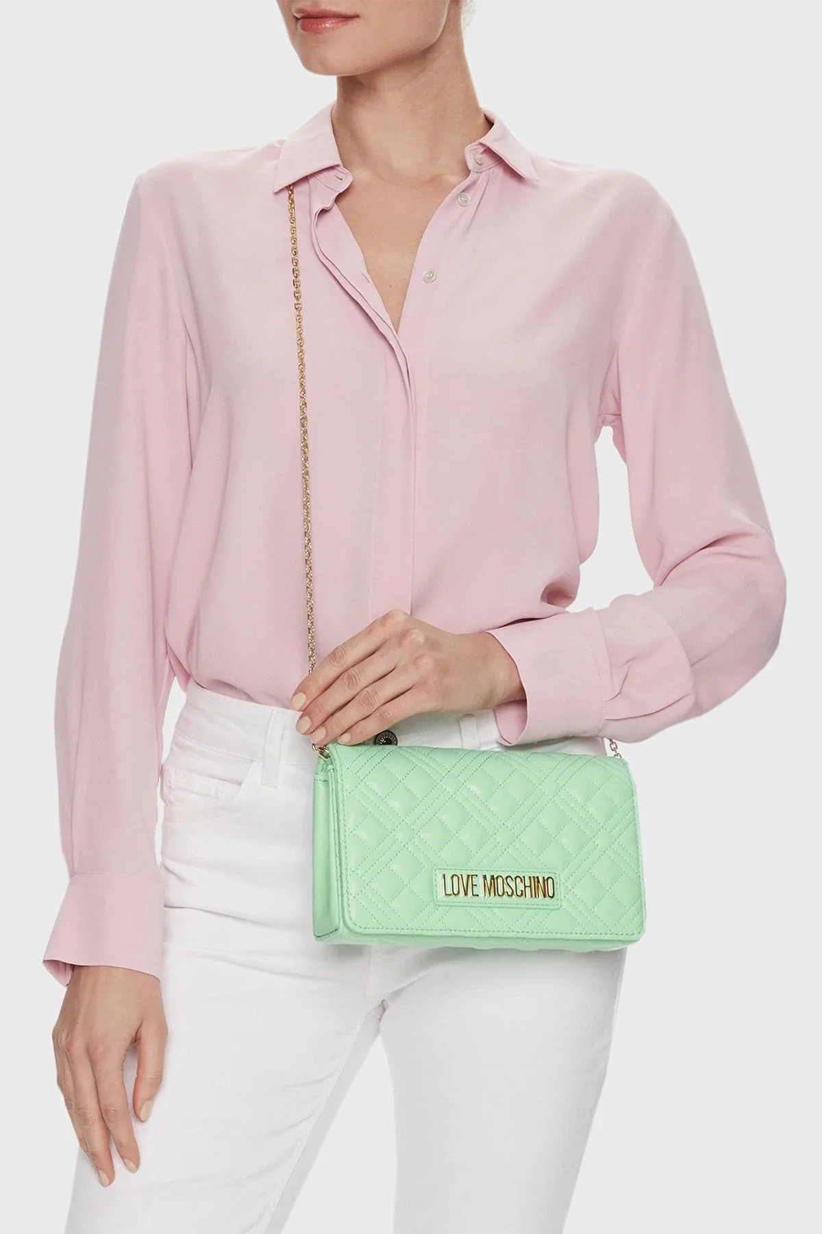 Love Moschino Deri Logolu Zincir Askılı Bayan Çanta JC4079PP1ILA0802 MİNT - 2