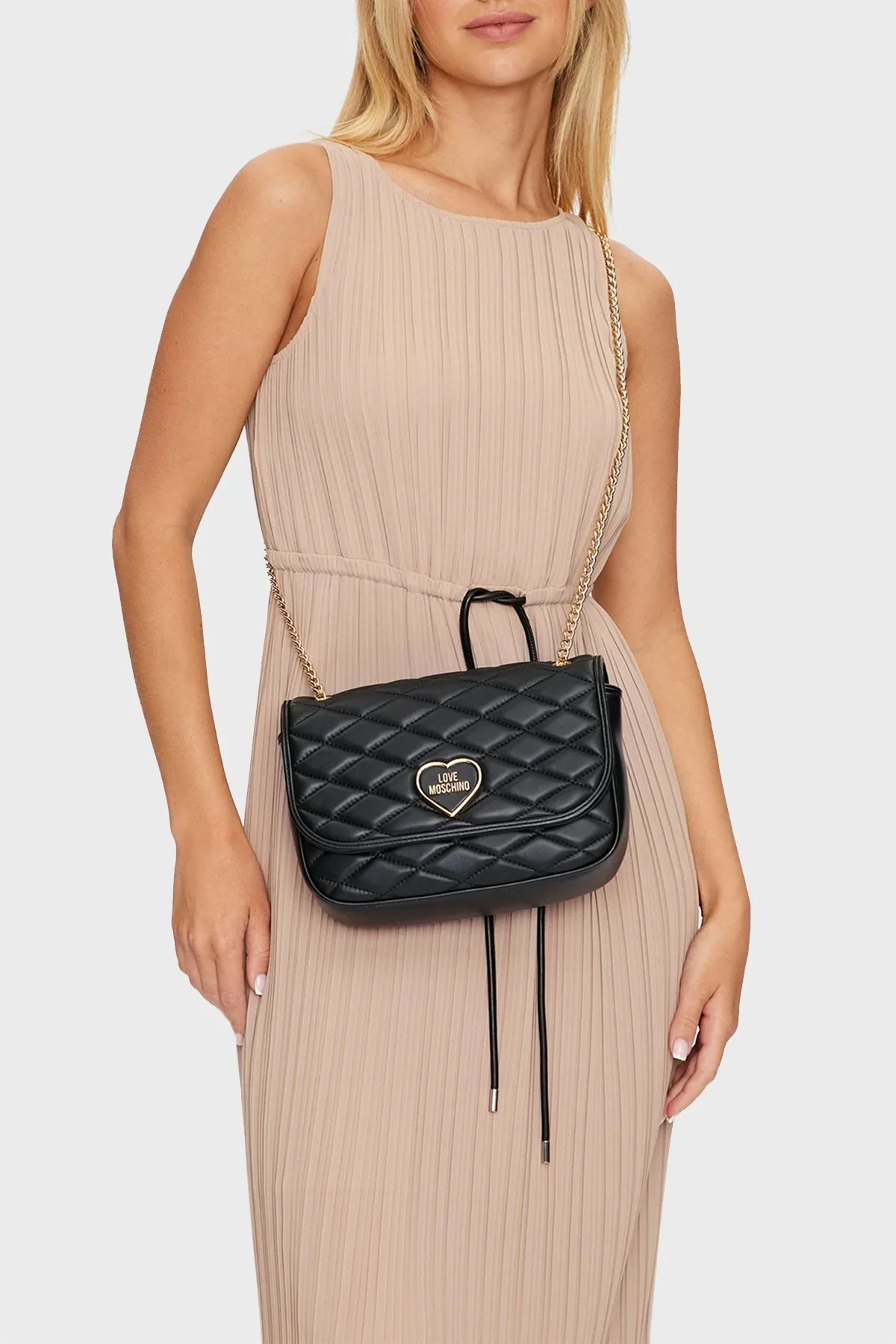 Love Moschino Deri Logolu Zincir Askılı Bayan Çanta JC4136PP1IL1000A SİYAH - 2