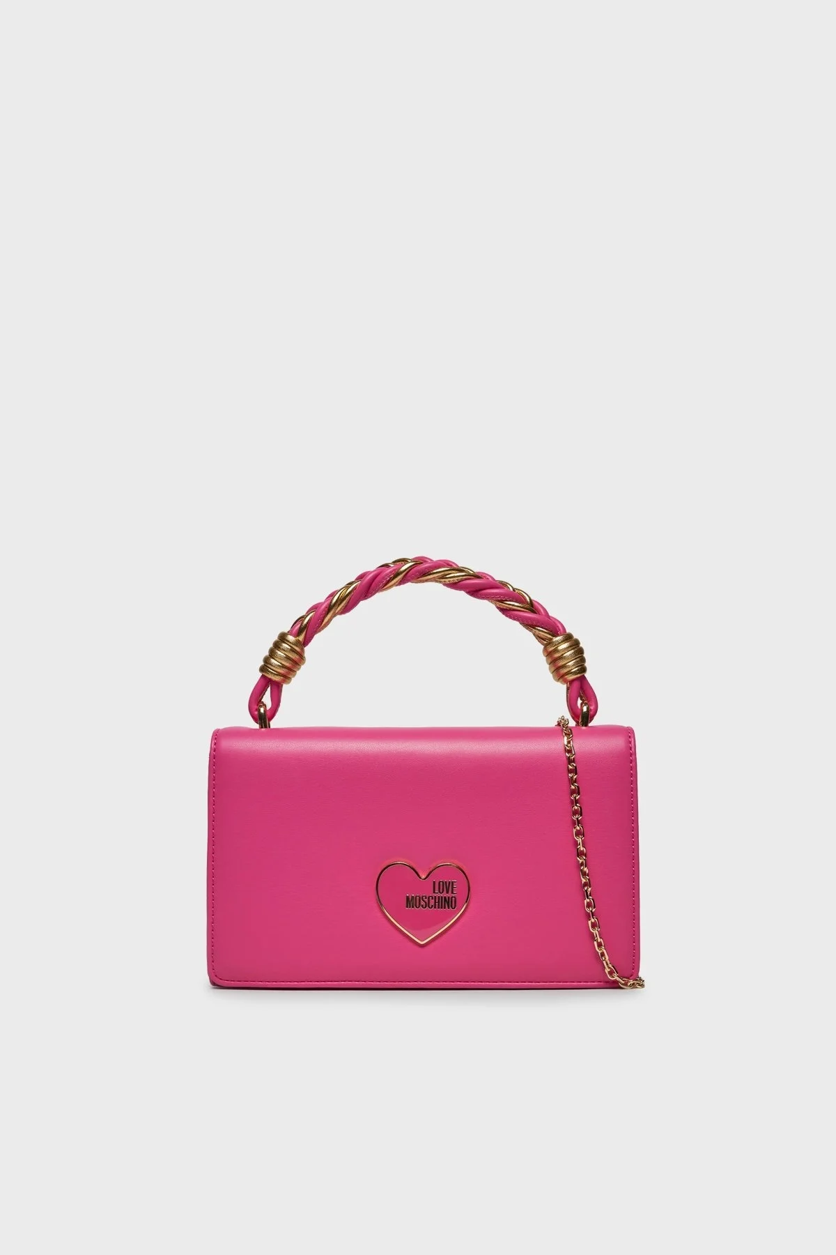 Love Moschino Deri Logolu Zincir Askılı Bayan Çanta JC4224PP1ILN261A FUŞYA - 1