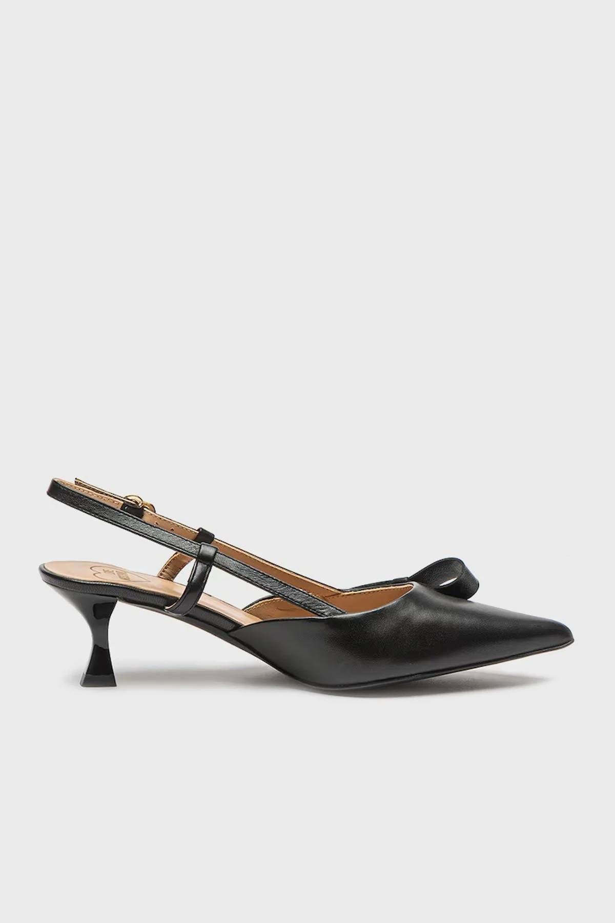 Love Moschino Deri Sivri Burun Kısa Topuklu Bayan Ayakkabı JA10345G1LIE0000 SİYAH - 1