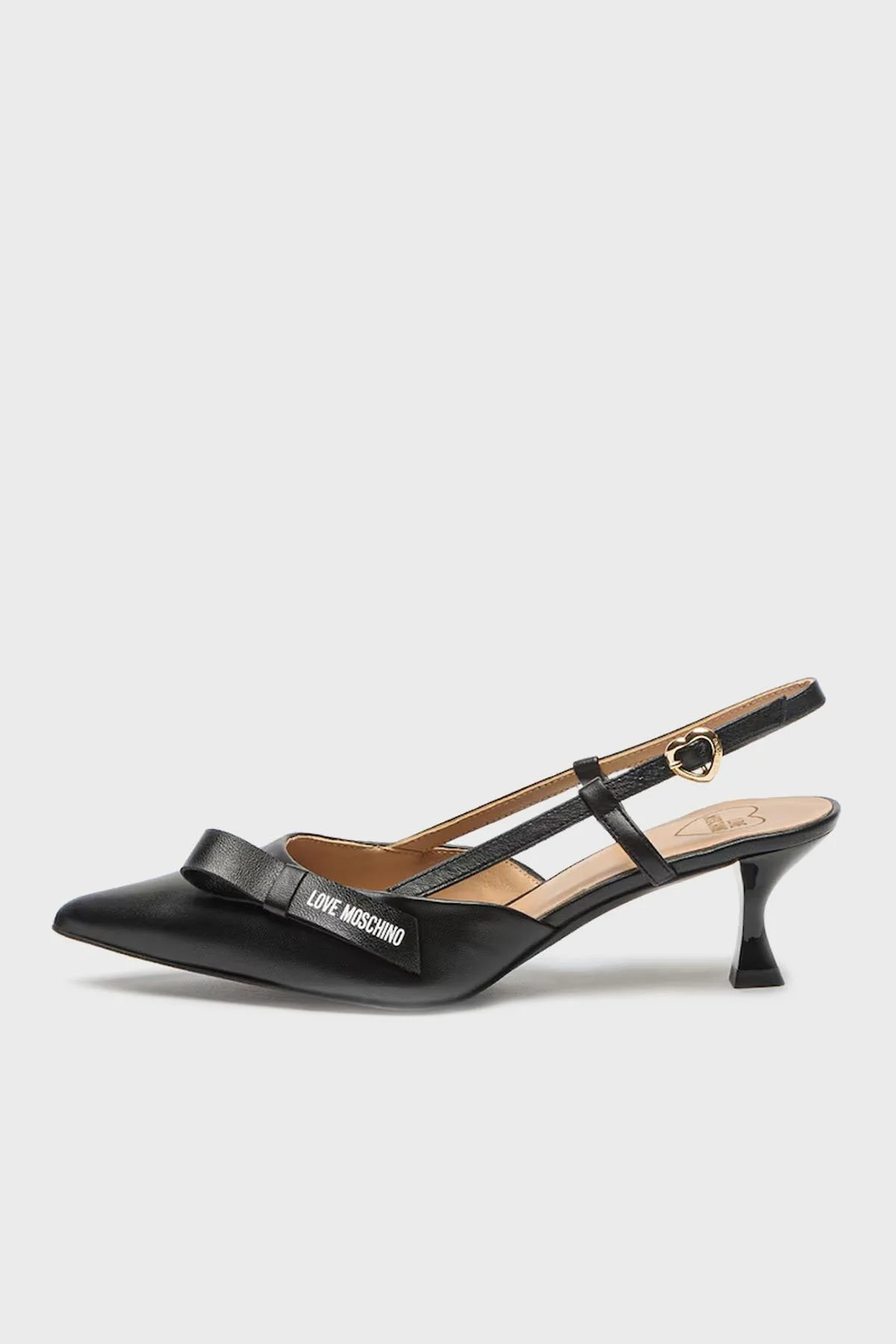 Love Moschino Deri Sivri Burun Kısa Topuklu Bayan Ayakkabı JA10345G1LIE0000 SİYAH - 2