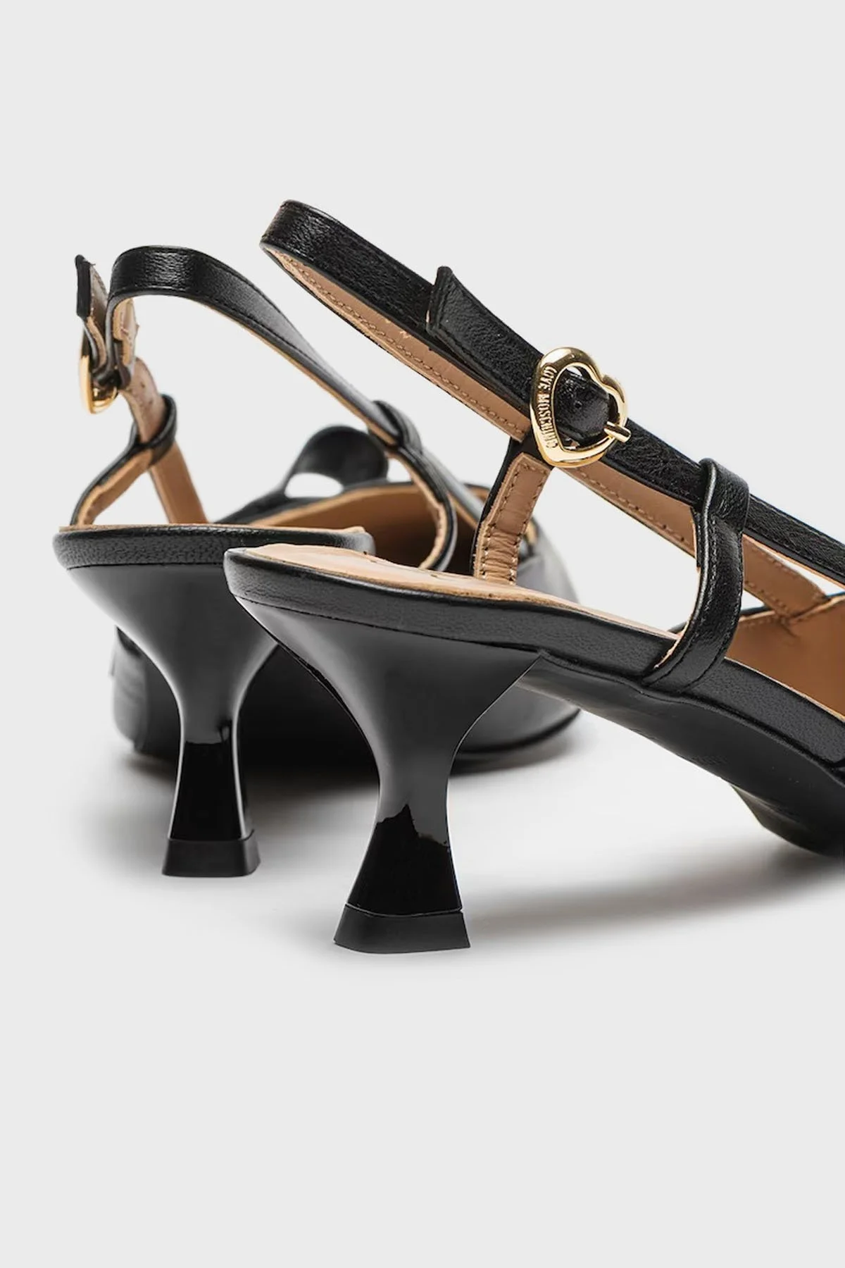 Love Moschino Deri Sivri Burun Kısa Topuklu Bayan Ayakkabı JA10345G1LIE0000 SİYAH - 6