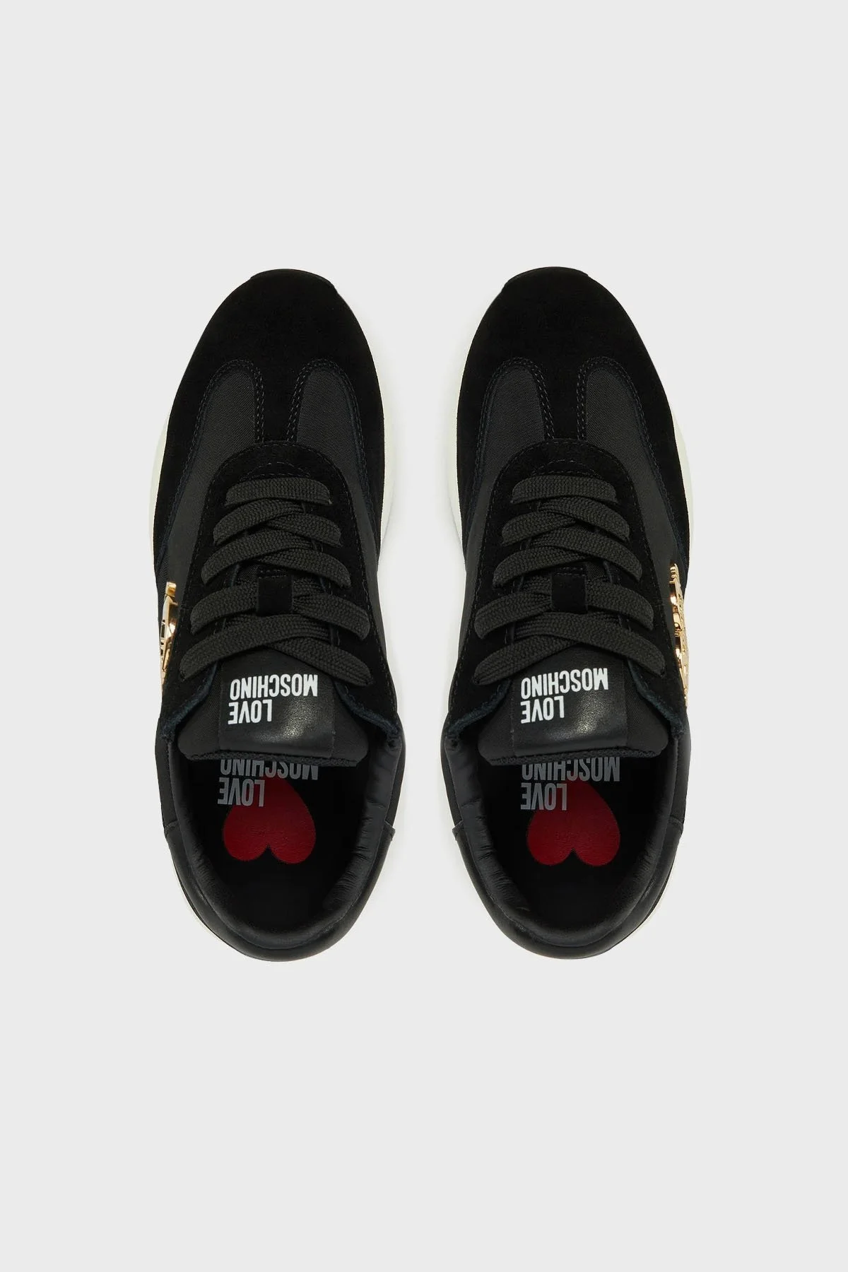 Love Moschino Deri Süet Detaylı Sneaker Bayan Ayakkabı JA15074G1MINA00A SİYAH - 10