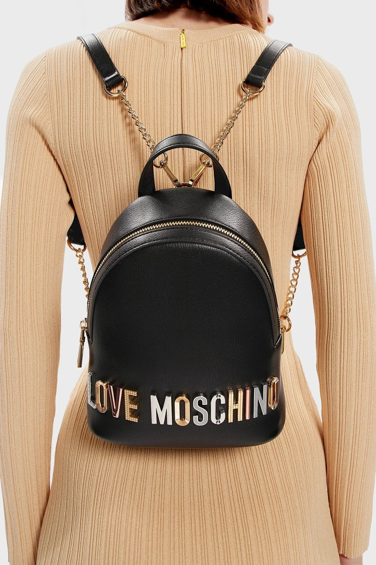 Love Moschino Fermuarlı Bayan Sırt Çantası JC4305PP0IKN0000 SİYAH - 2