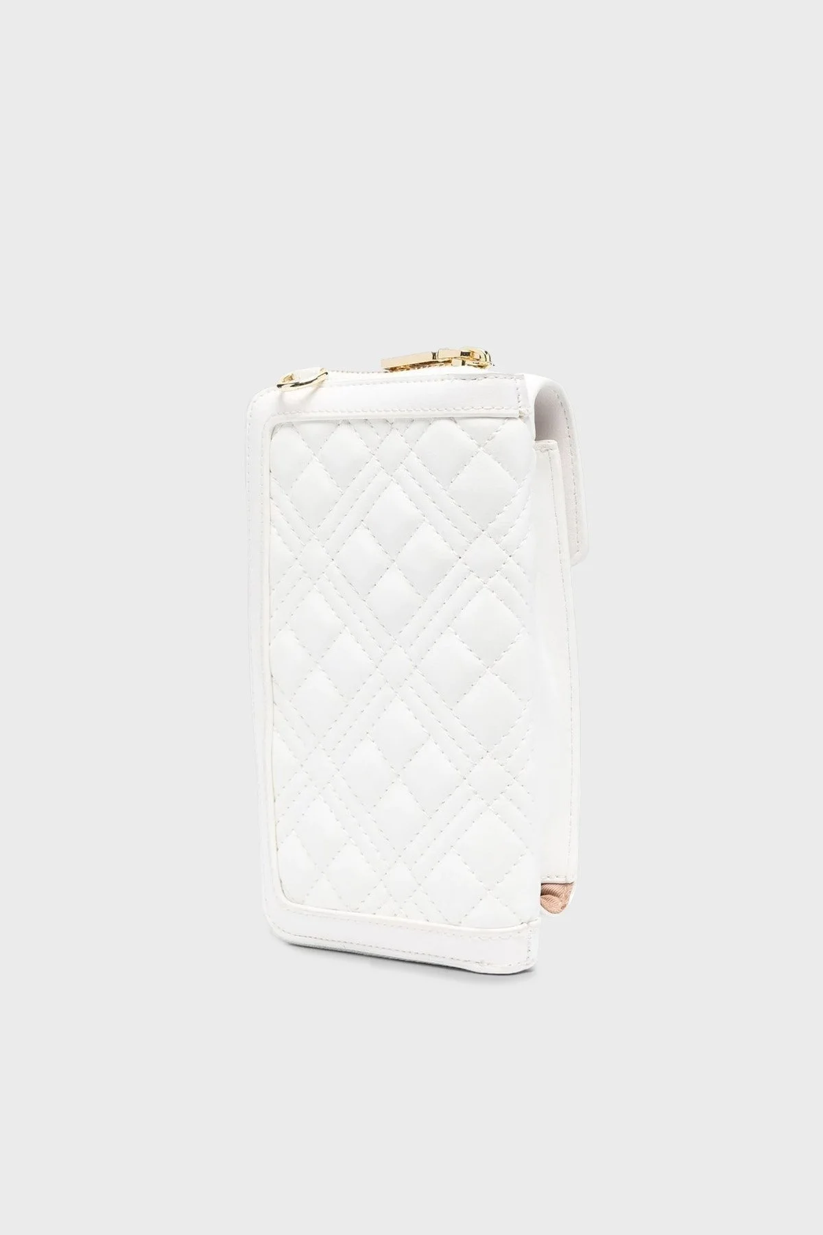 Love Moschino Fermuarlı Çıkarılabilir Zincir Askılı Bayan Telefon Çantası JC5682PP1GLA0120 BEYAZ - 4