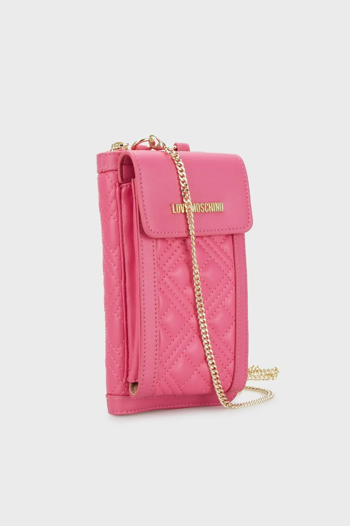 Love Moschino Fermuarlı Çıkarılabilir Zincir Askılı Bayan Telefon Çantası JC5682PP1GLA0615 FUŞYA - 2