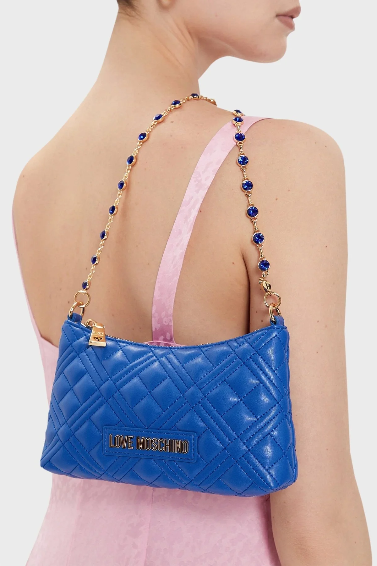 Love Moschino Fermuarlı Zincir Askılı Bayan Çanta JC4342PP0ILA0715 MAVİ - 2