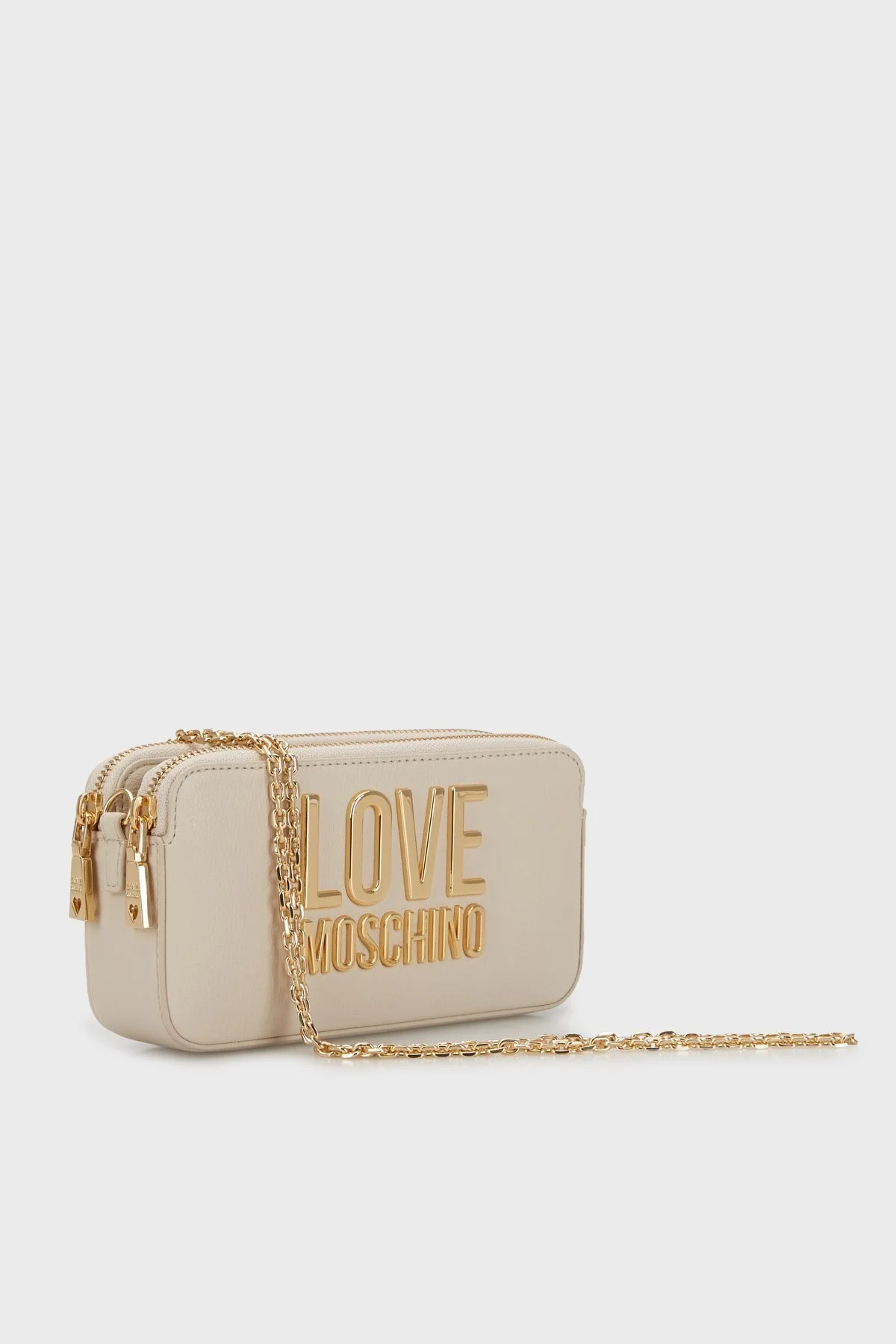 Love Moschino Fermuarlı Zincir Askılı Mini Bayan Çanta JC5609PP1GLI0110 BEJ - 2