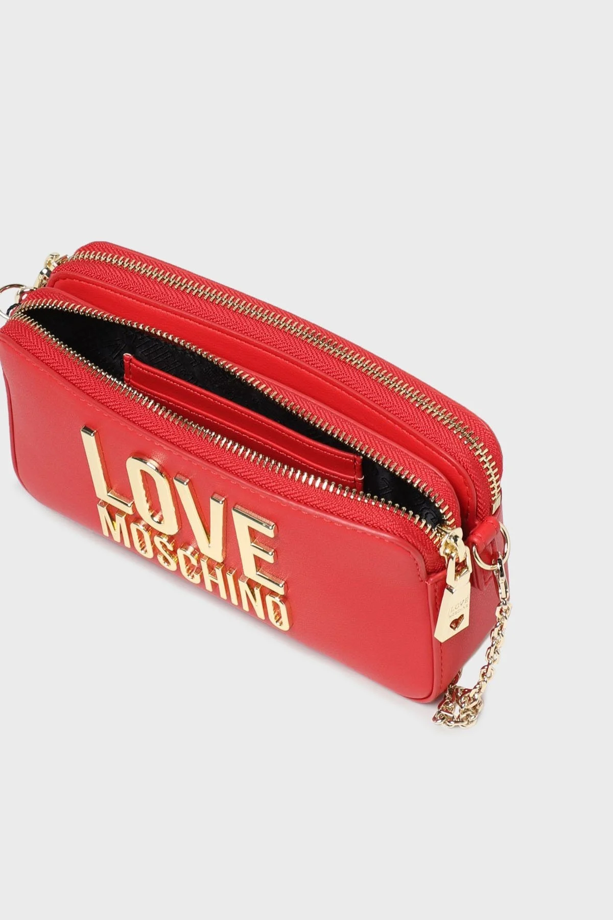 Love Moschino Fermuarlı Zincir Askılı Mini Bayan Çanta JC5609PP1GLI0500 KIRMIZI - 3