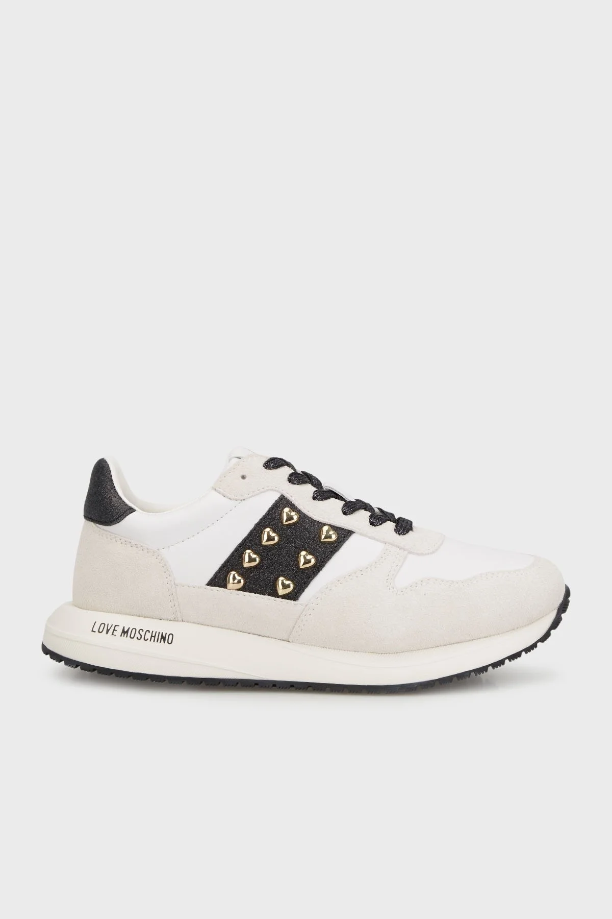 Love Moschino Hakiki Deri Süet Detaylı Sneaker Bayan Ayakkabı JA15403G1MIAM10A BEYAZ - 1