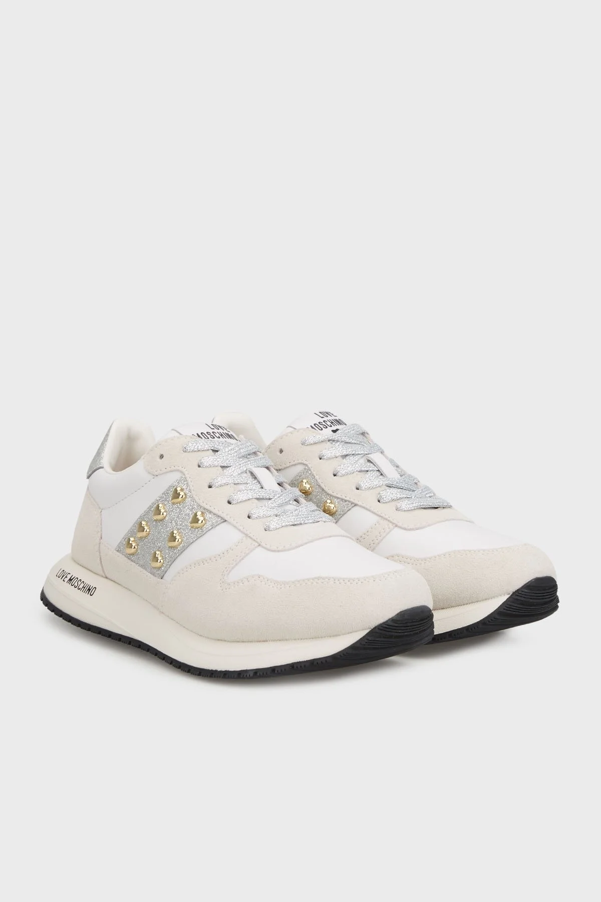 Love Moschino Hakiki Deri Süet Detaylı Sneaker Bayan Ayakkabı JA15403G1MIAM10D GRİ - 2