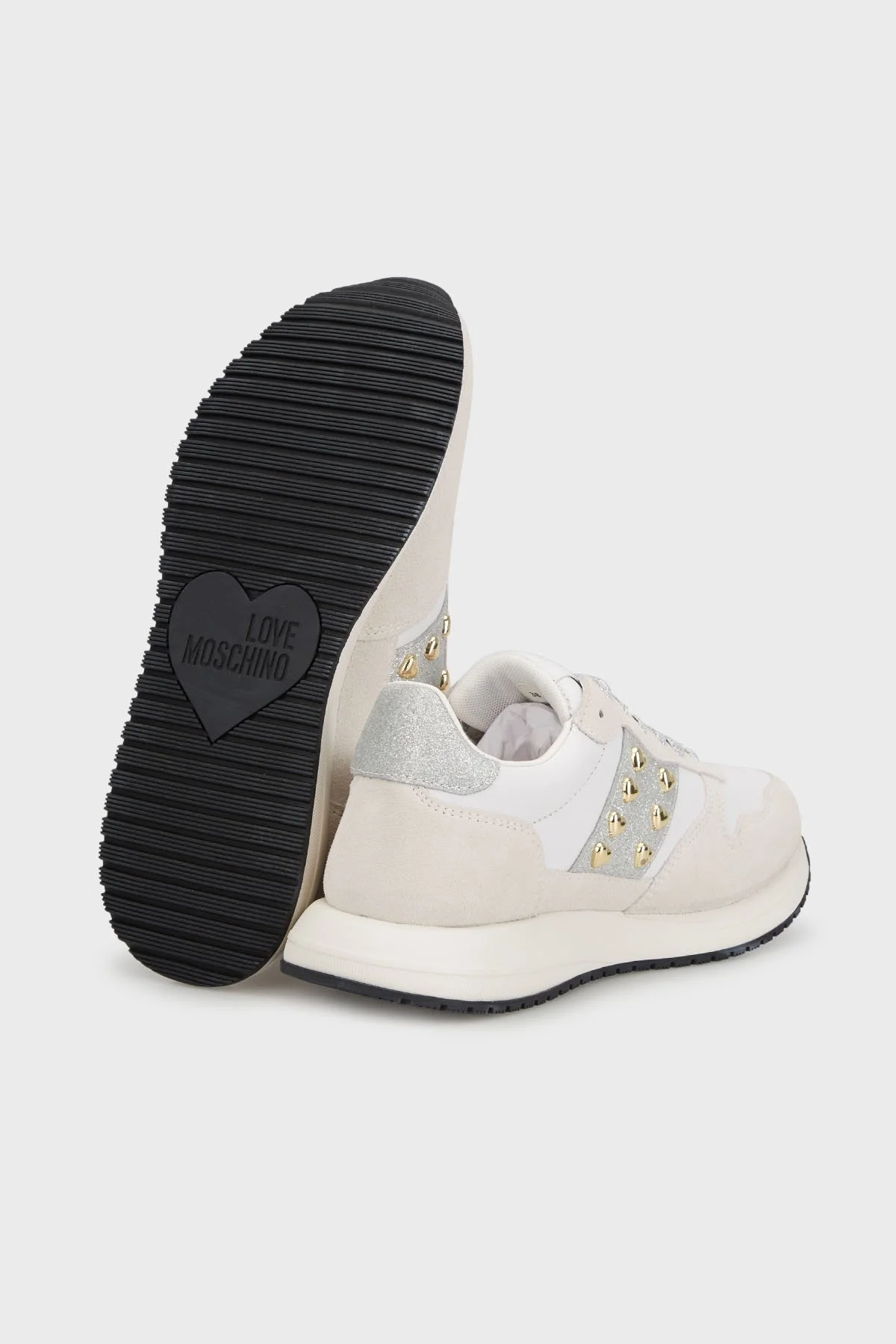 Love Moschino Hakiki Deri Süet Detaylı Sneaker Bayan Ayakkabı JA15403G1MIAM10D GRİ - 5