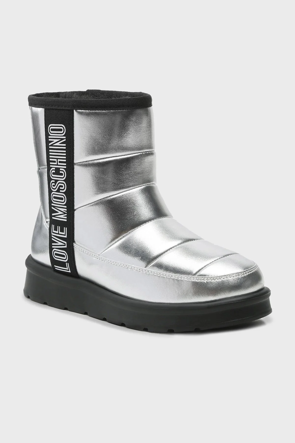 Love Moschino İçi Yumuşak Tüylü Parlak Bayan Bot JA24103H1FJZG902 GÜMÜŞ - 2