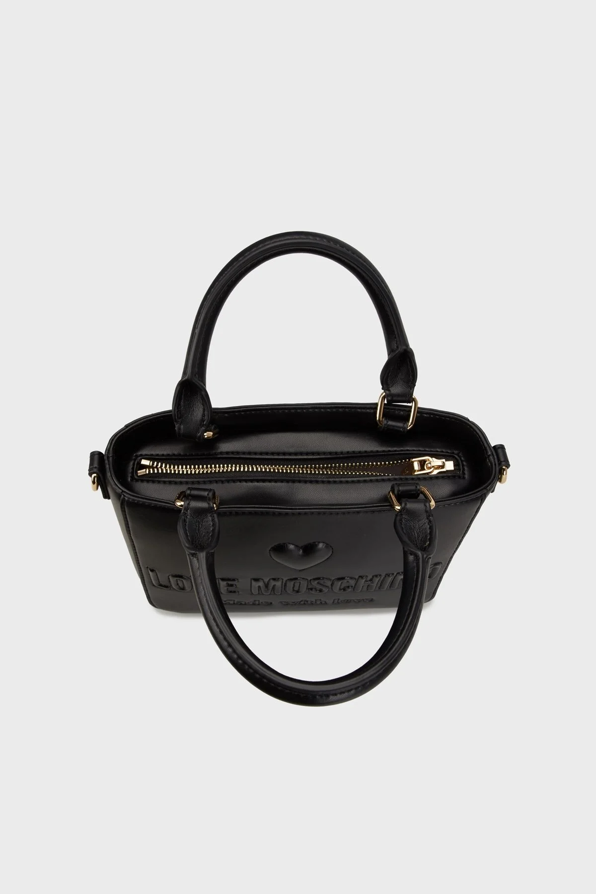 Love Moschino Kabartmalı Logolu Çıkarılabilir Askılı Bayan Çanta JC4218PP0MKF0000 SİYAH - 3