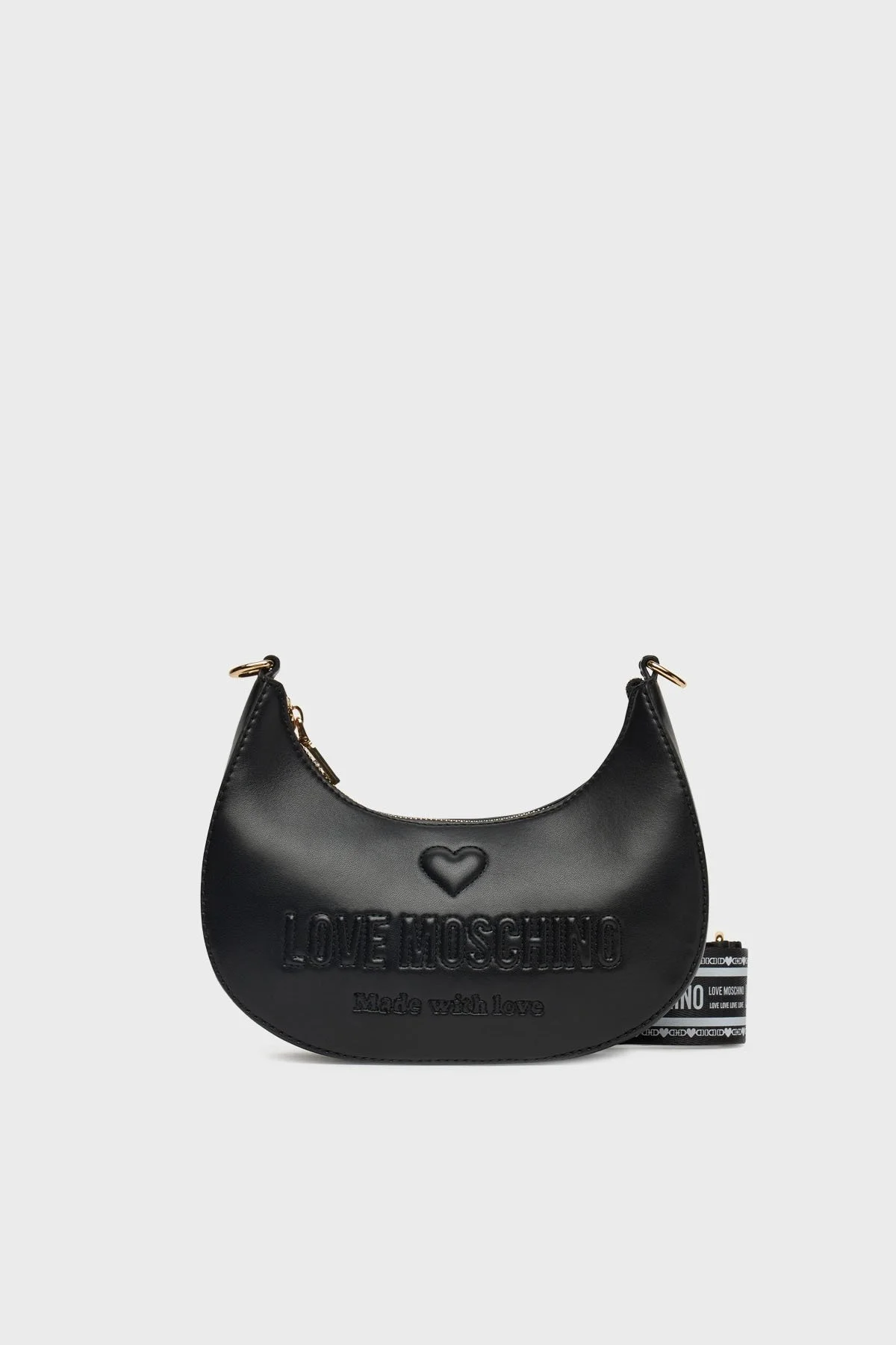 Love Moschino Kabartmalı Logolu Çıkarılabilir Askılı Bayan Çanta JC4219PP0MKF0000 SİYAH - 1