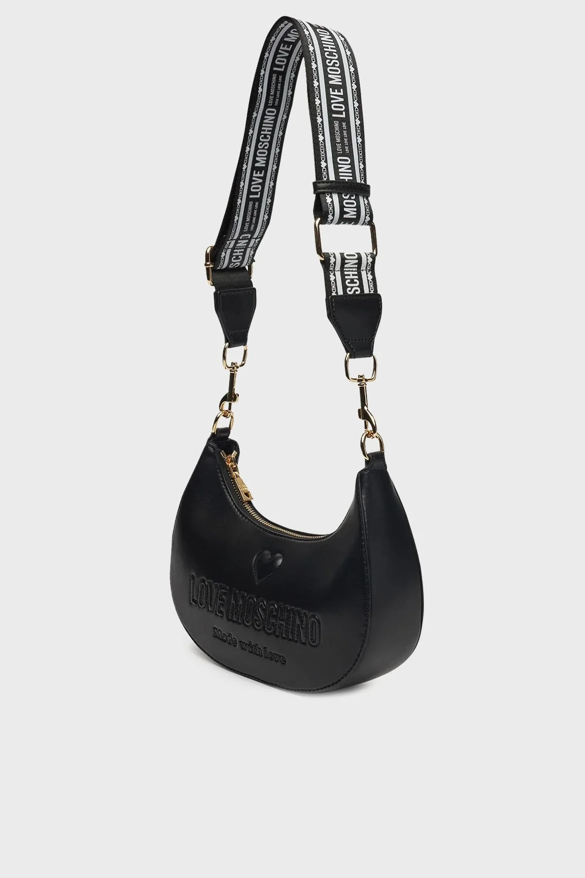 Love Moschino Kabartmalı Logolu Çıkarılabilir Askılı Bayan Çanta JC4219PP0MKF0000 SİYAH - 3