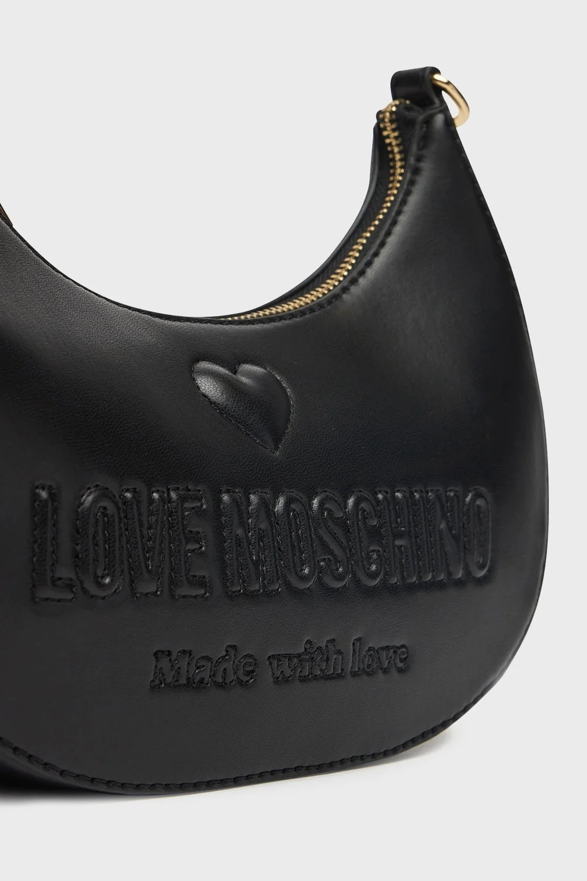 Love Moschino Kabartmalı Logolu Çıkarılabilir Askılı Bayan Çanta JC4219PP0MKF0000 SİYAH - 5