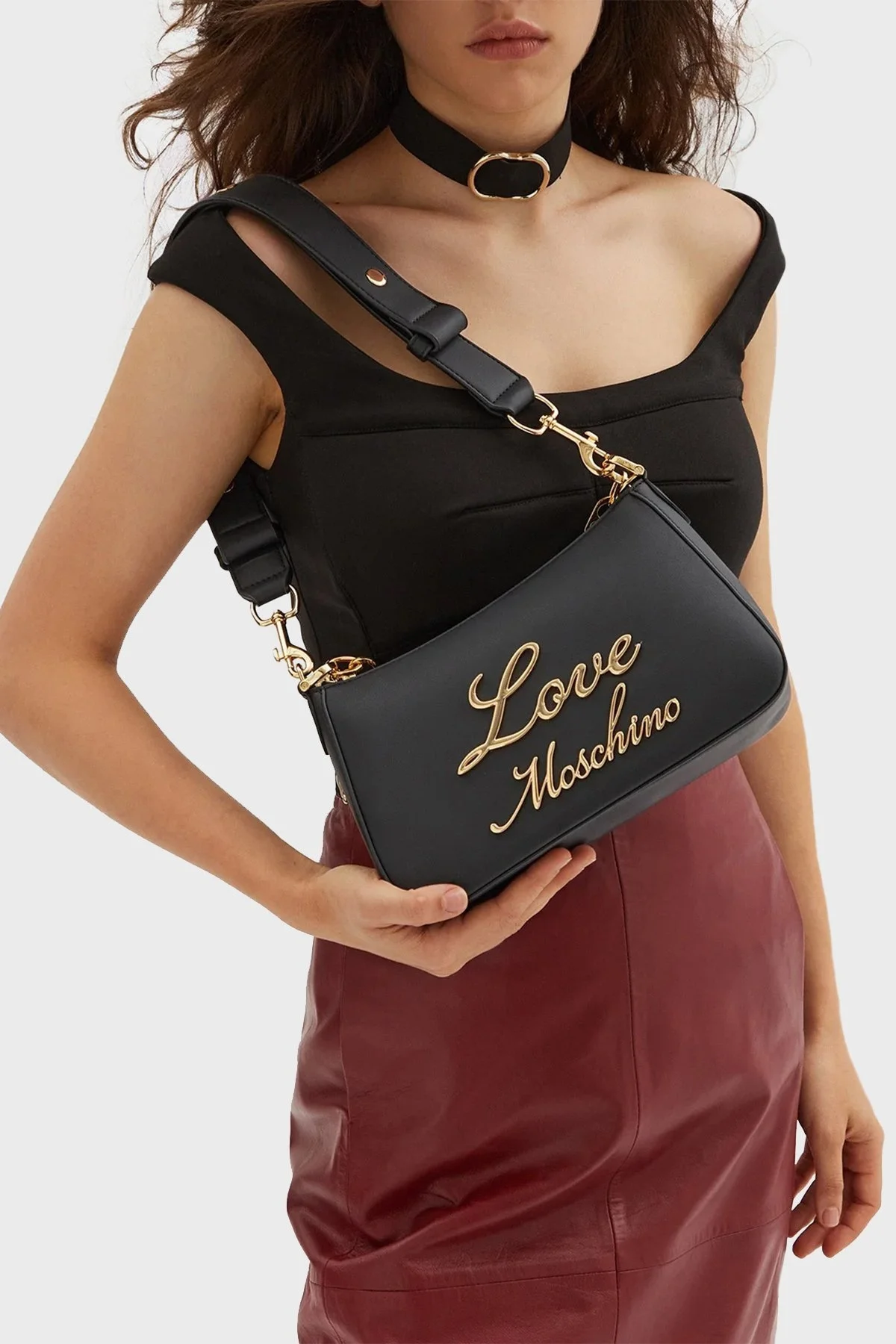 Love Moschino Kalpli Zincir Kulp Logolu Bayan Çanta JC4313PP0LKK0000 SİYAH - 2