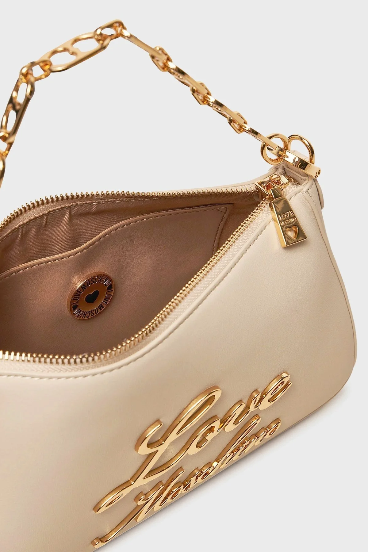Love Moschino Kalpli Zincir Kulp Logolu Bayan Çanta JC4313PP0LKK0110 BEJ - 4