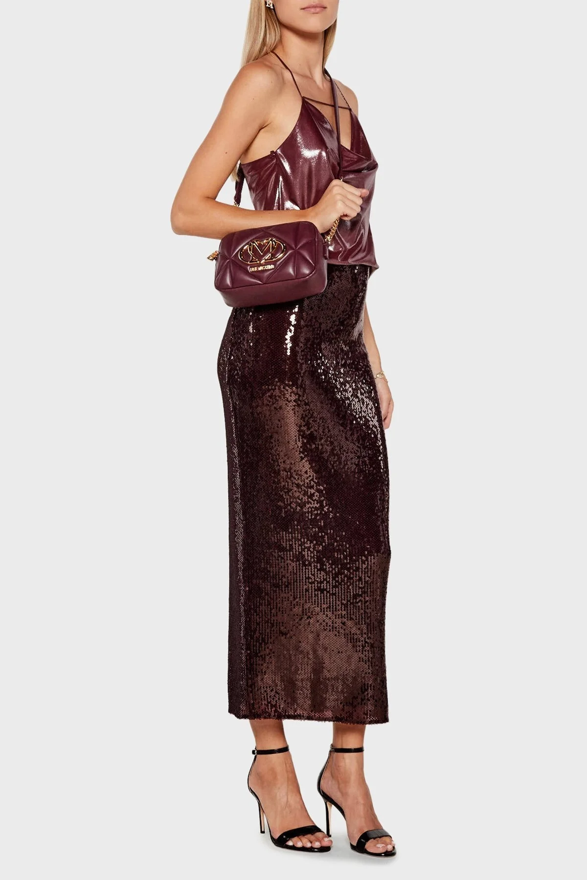 Love Moschino Kapitoneli Ayarlanabilir Zincir Askılı Bayan Çanta JC4038PP1NLC0552 MOR - 3