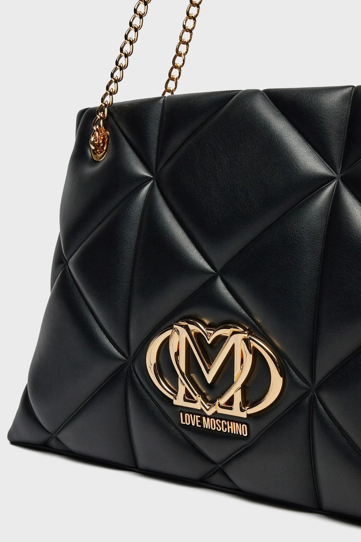 Love Moschino Kapitoneli Ayarlanabilir Zincir Askılı Bayan Çanta JC4040PP1MLC0000 SİYAH - 4