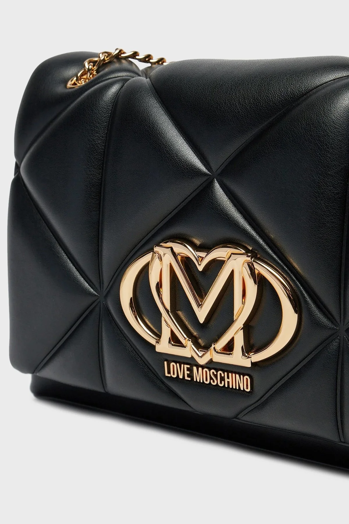 Love Moschino Kapitoneli Ayarlanabilir Zincir Askılı Bayan Çanta JC4041PP1MLC0000 SİYAH - 4