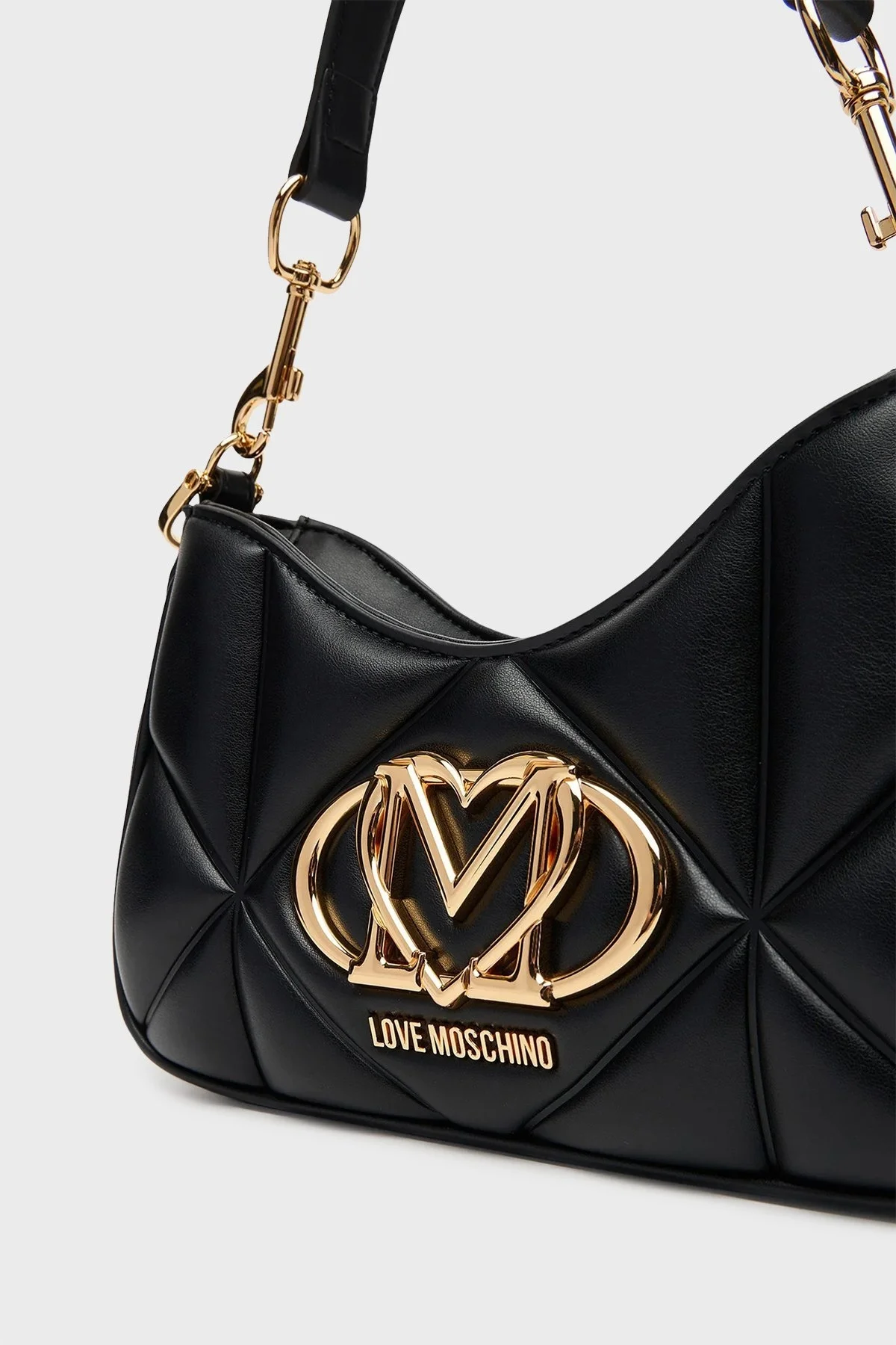 Love Moschino Kapitoneli Çıkarılabilir Askılı Bayan Çanta JC4080PP1NLC0000 SİYAH - 5