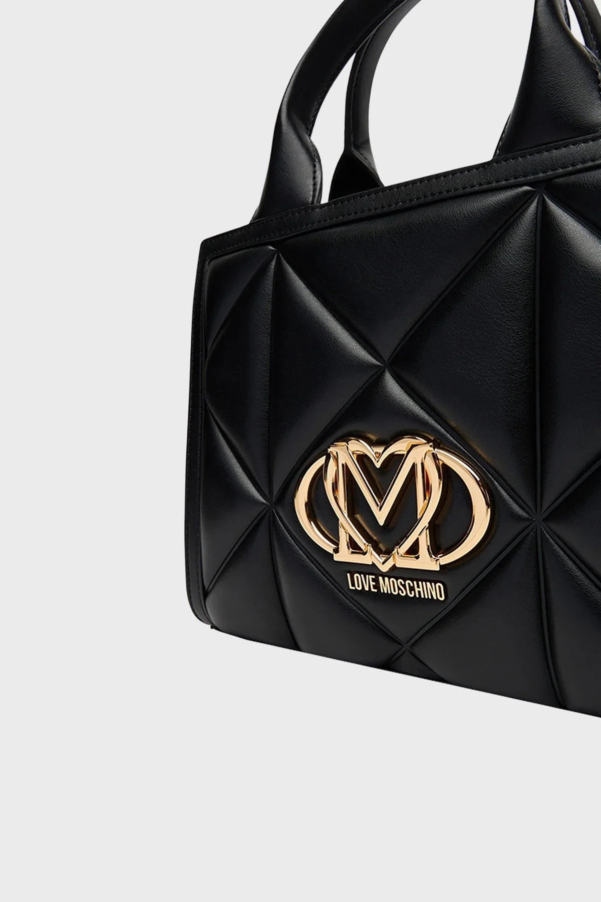 Love Moschino Kapitoneli Çıkarılabilir Askılı Bayan Çanta JC4081PP1OLC0000 SİYAH - 6