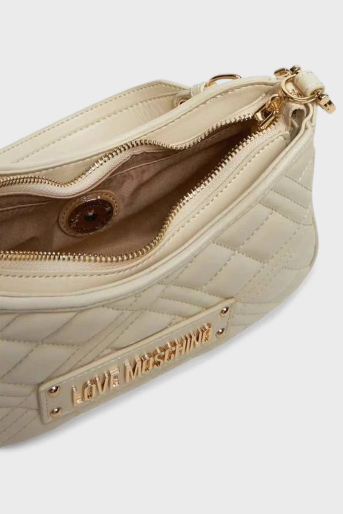 Love Moschino Kapitoneli Çıkarılabilir Askılı Bayan Çanta JC4152PP1NLA0110 BEJ - 3