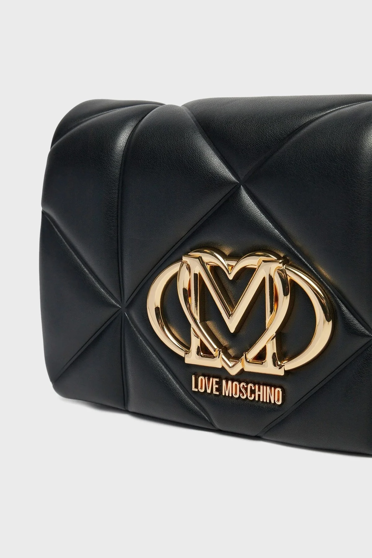 Love Moschino Kapitoneli Çıkarılabilir Zincir Askılı Bayan Çanta JC4043PP1MLC0000 SİYAH - 4
