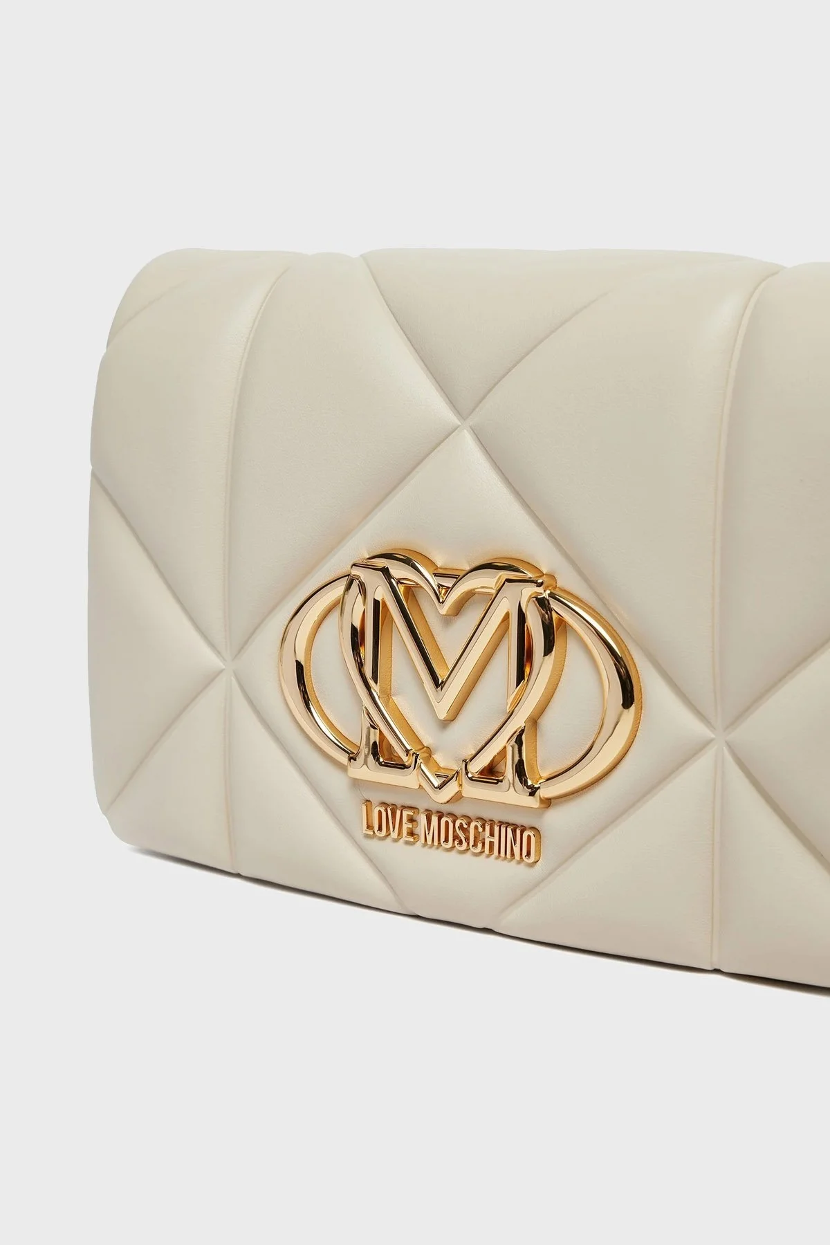 Love Moschino Kapitoneli Çıkarılabilir Zincir Askılı Bayan Çanta JC4043PP1MLC0110 KREM - 4