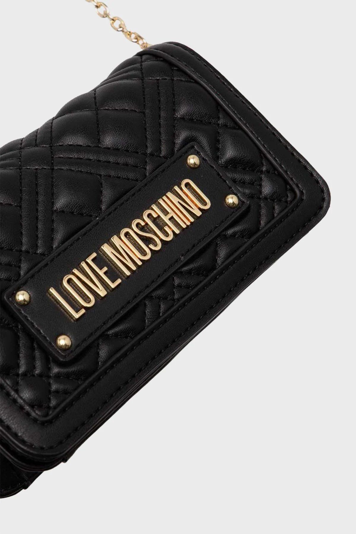 Love Moschino Kapitoneli Çıkarılabilir Zincir Askılı Bayan Çanta JC5681PP1LLA0000 SİYAH - 5