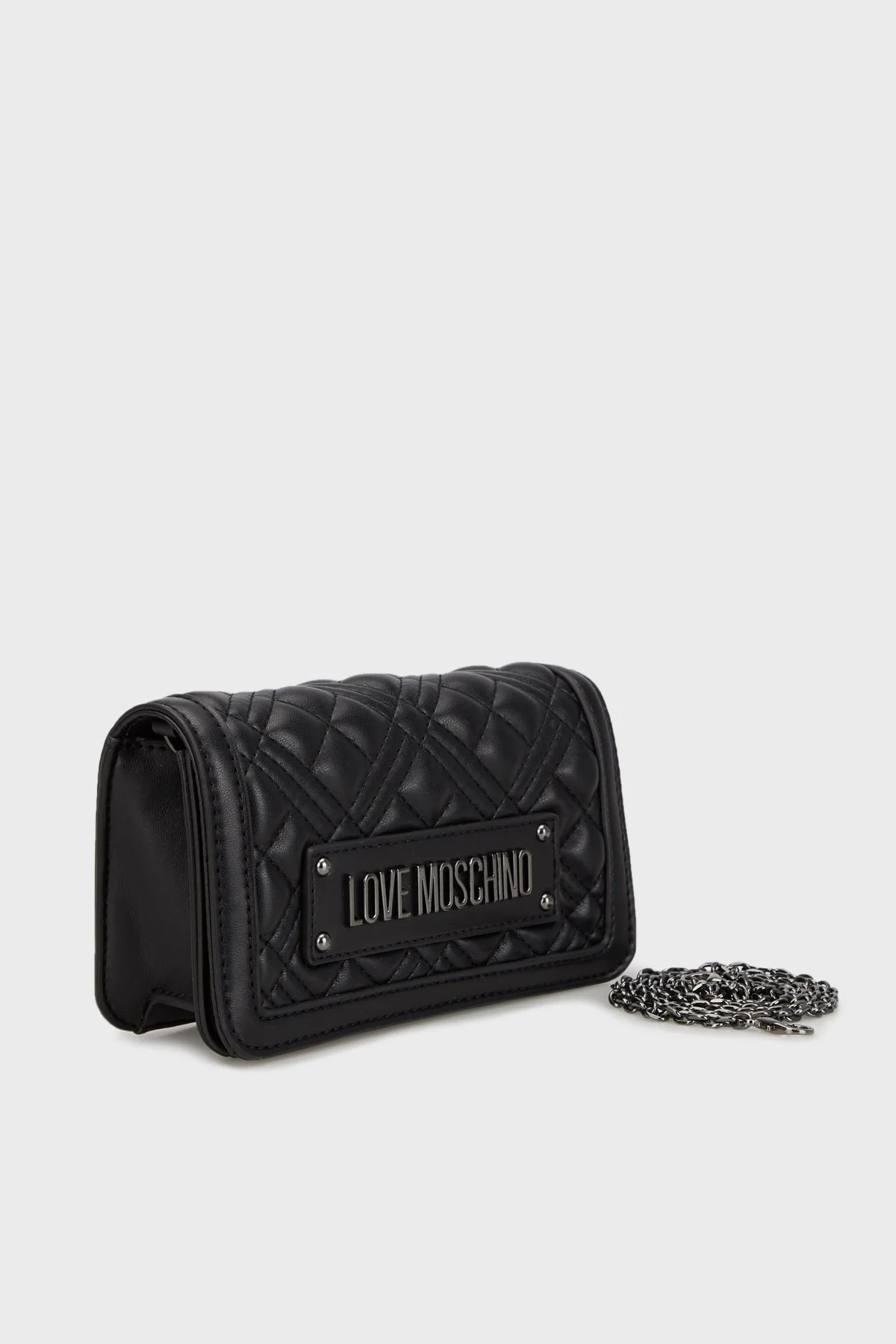 Love Moschino Kapitoneli Çıkarılabilir Zincir Askılı Bayan Çanta JC5681PP1LLA000A SİYAH - 1