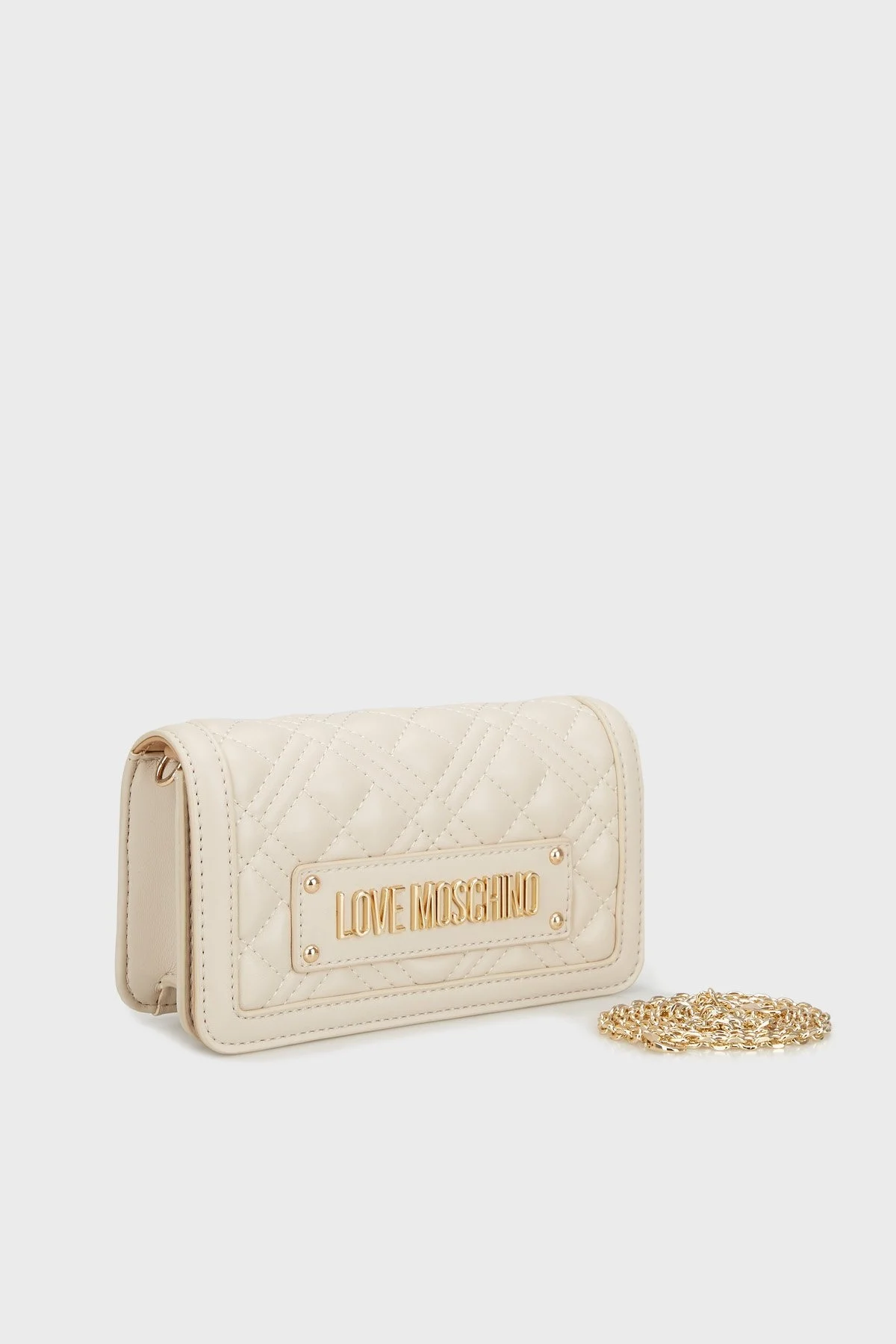 Love Moschino Kapitoneli Çıkarılabilir Zincir Askılı Bayan Çanta JC5681PP1LLA0110 BEJ - 1