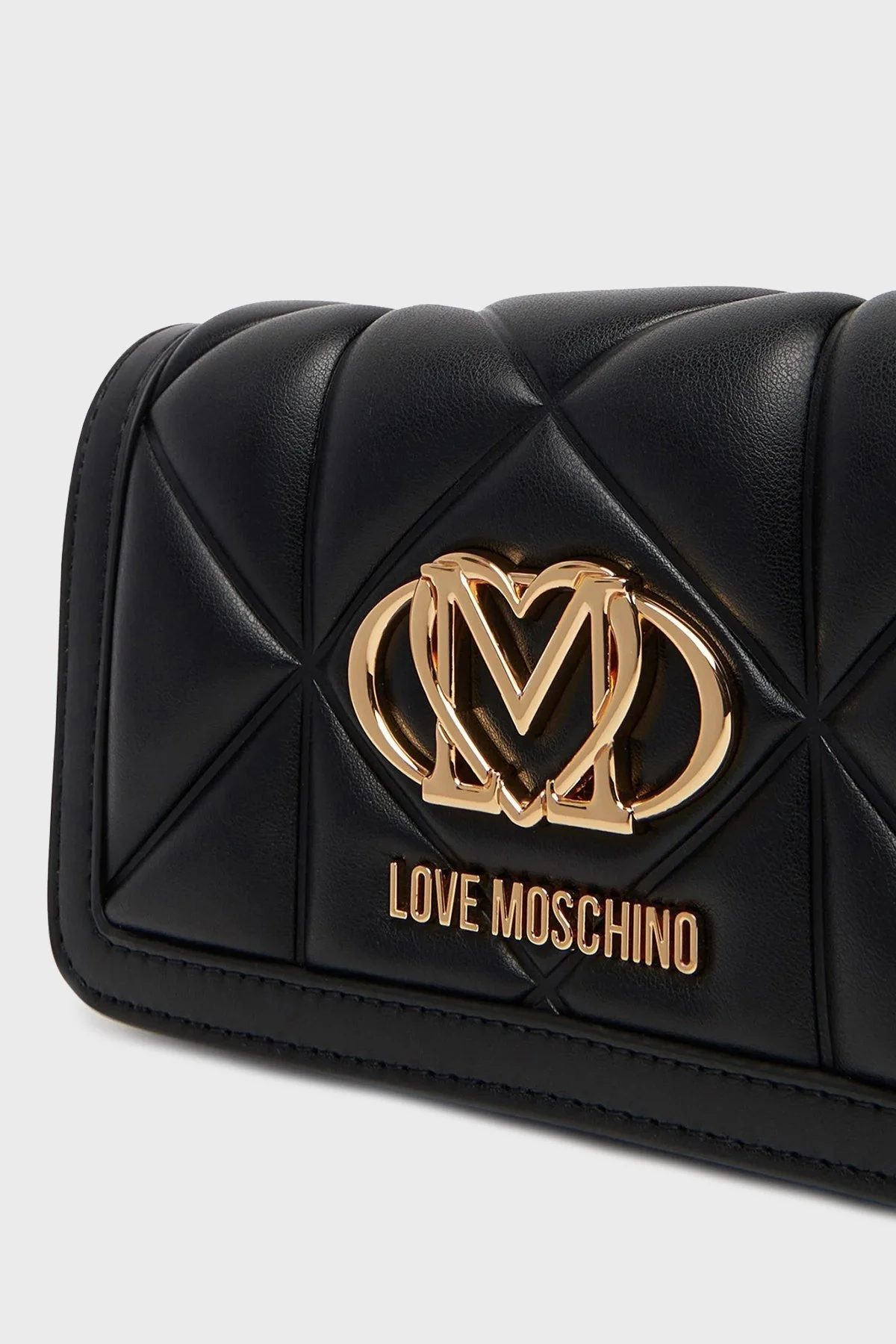 Love Moschino Kapitoneli Çıkarılabilir Zincir Askılı Portföy Bayan Cüzdan JC5640PP1NLC0000 SİYAH - 5