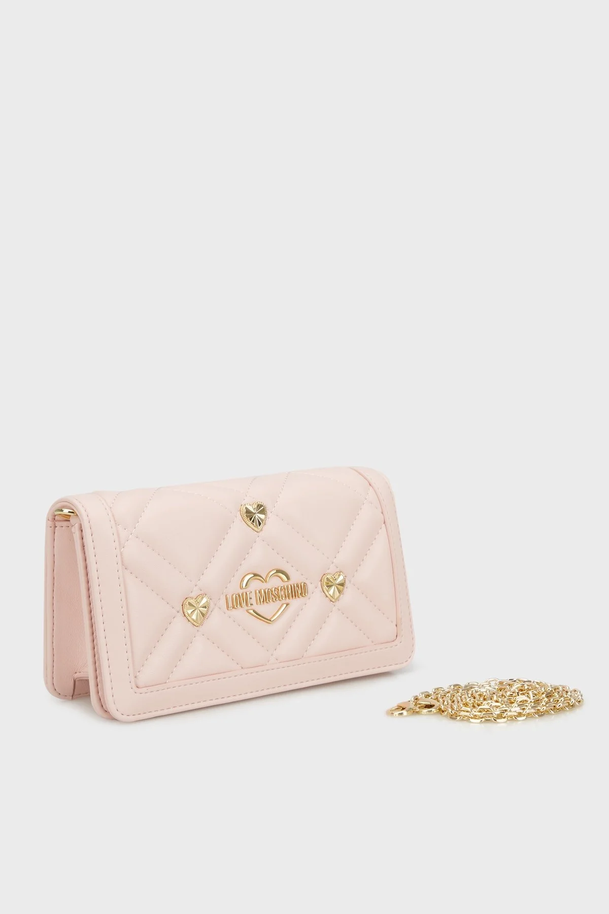 Love Moschino Kapitoneli Çıkarılabilir Zincir Askılı Portföy Bayan Cüzdan JC5653PP1MLI0601 PEMBE - 7