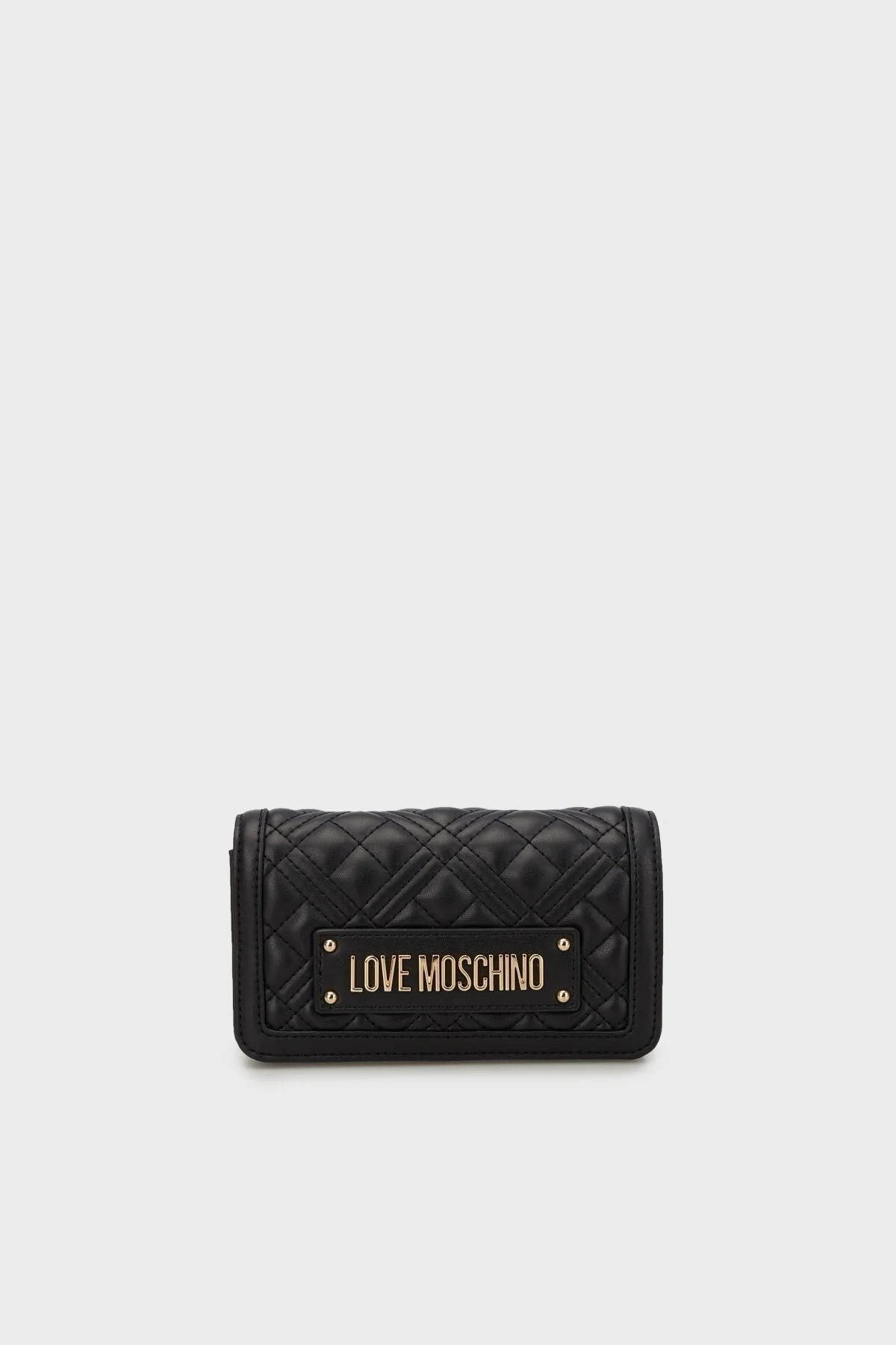 Love Moschino Kapitoneli Çıkarılabilir Zincir Askılı Portföy Bayan Cüzdan JC5681PP1MLA0000 SİYAH - 1