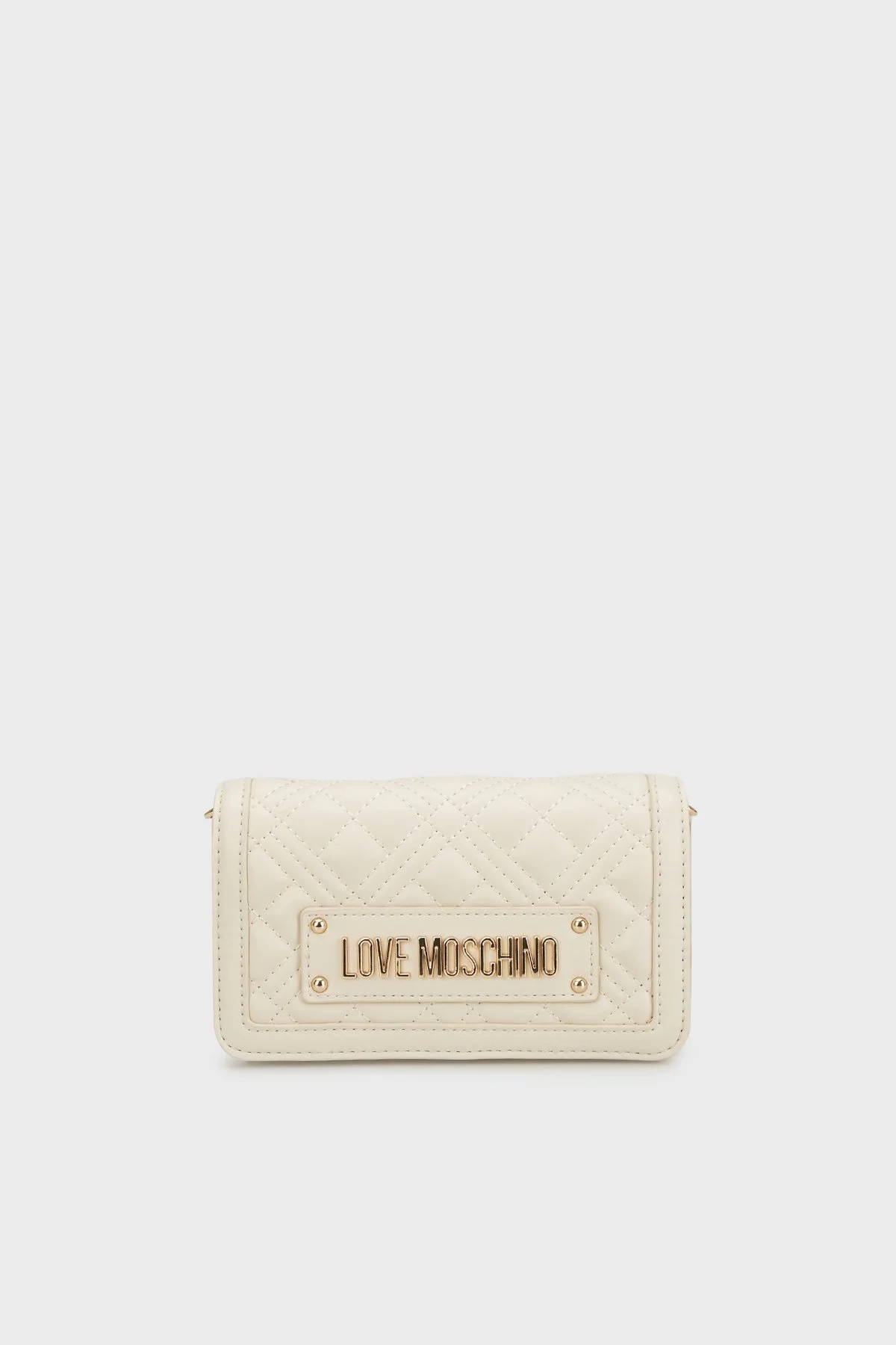 Love Moschino Kapitoneli Çıkarılabilir Zincir Askılı Portföy Bayan Cüzdan JC5681PP1MLA0110 KREM - 1
