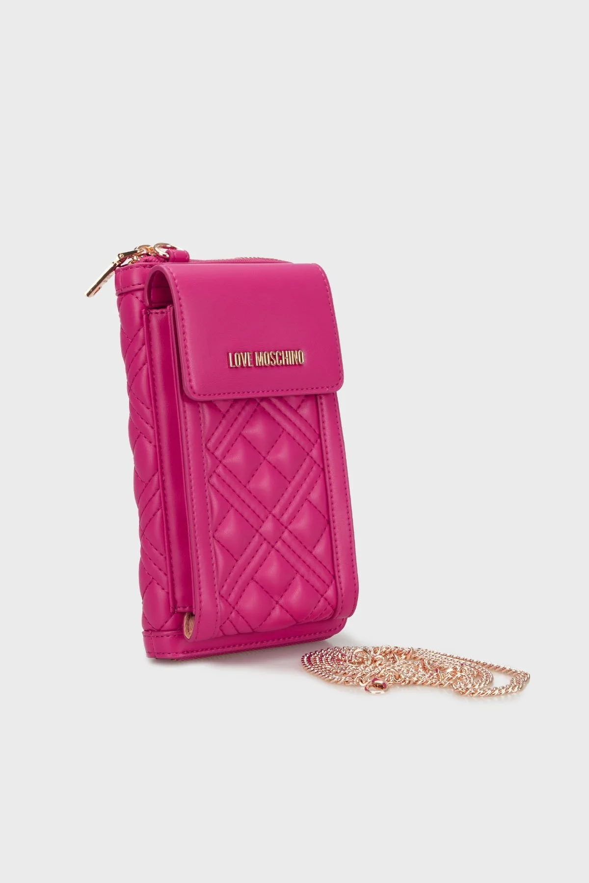 Love Moschino Kapitoneli Çıkarılabilir Zincir Askılı Portföy Bayan Cüzdan JC5682PP1LLA0626 FUŞYA - 8