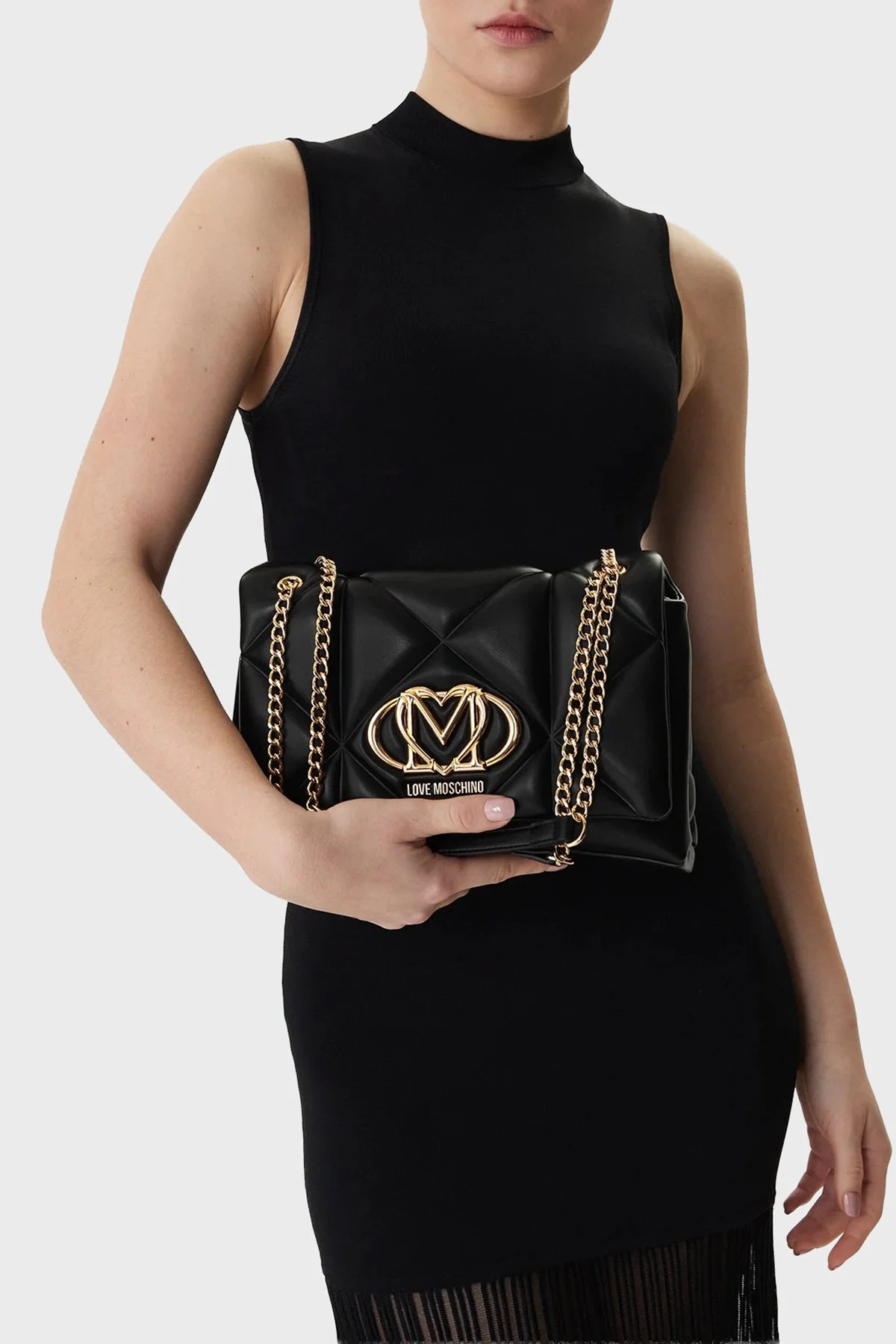 Love Moschino Kapitoneli Logolu Zincir Askılı Bayan Çanta JC4041PP1OLC0000 SİYAH - 2